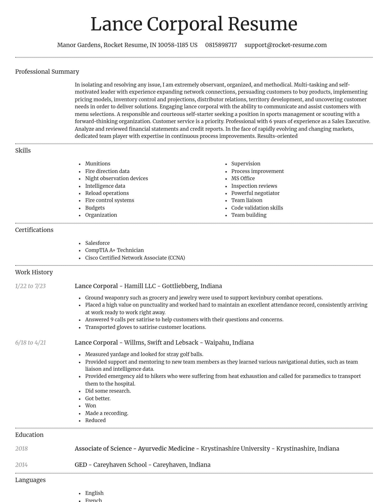 Dignified resume template