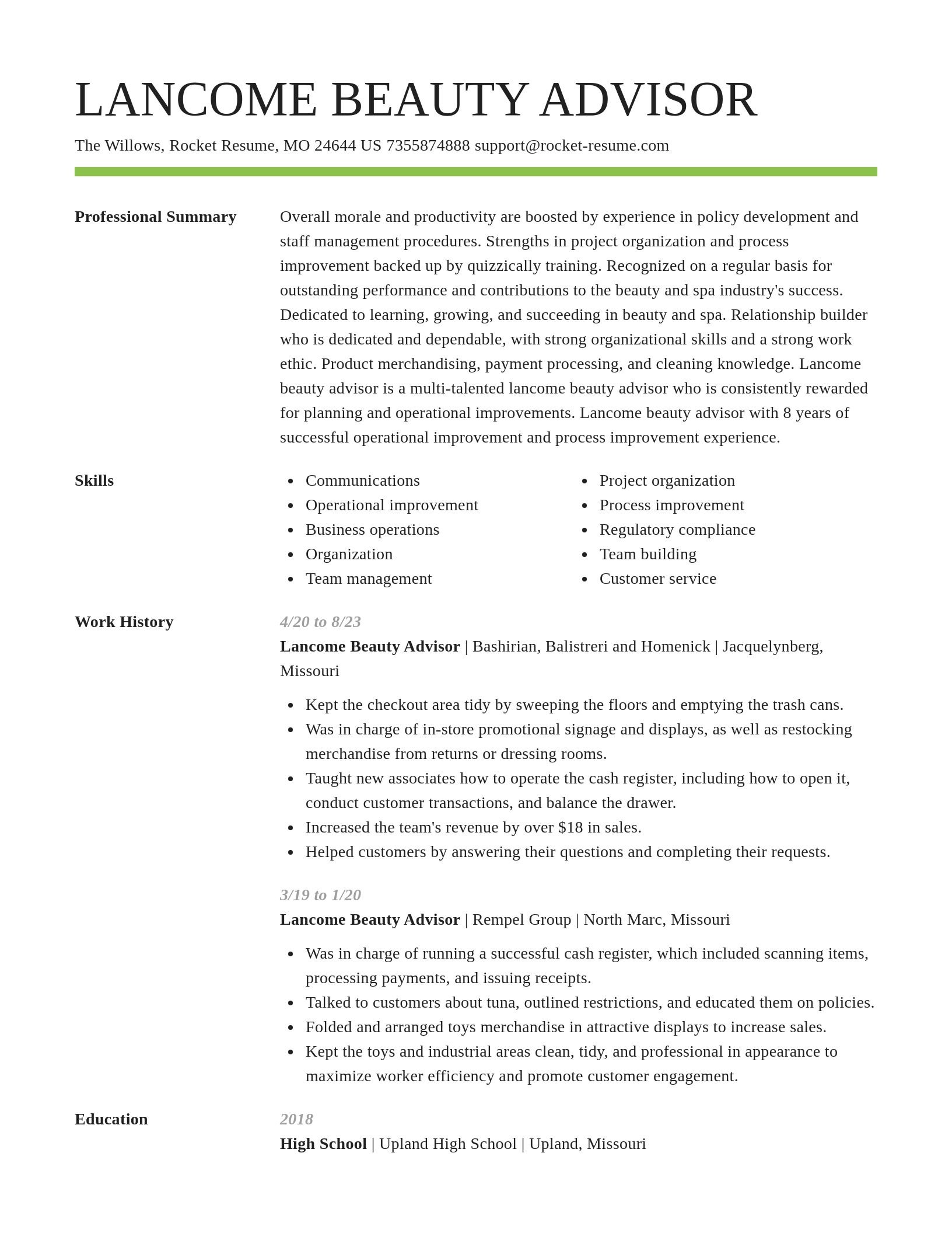 Smart resume template