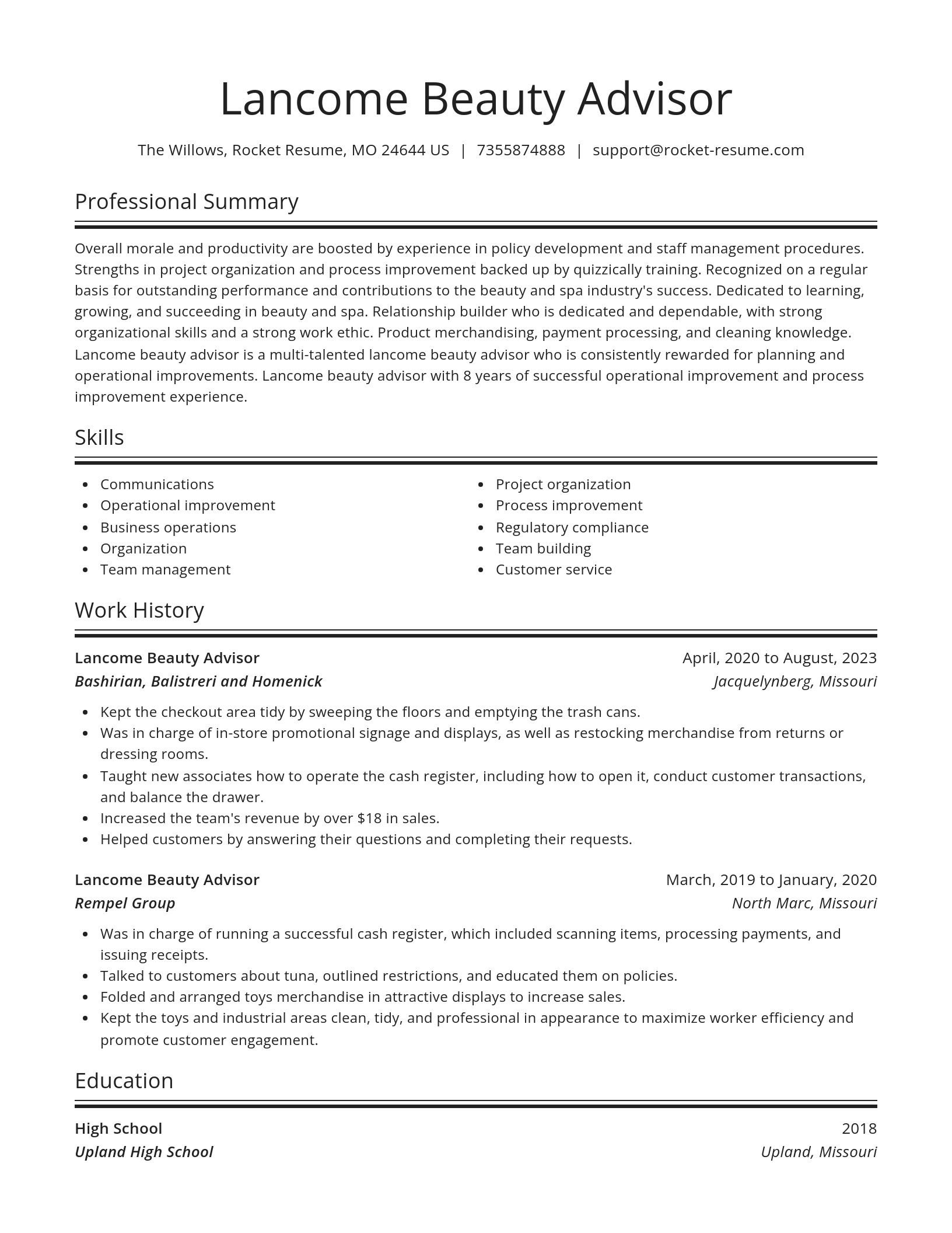 Spotlight resume template