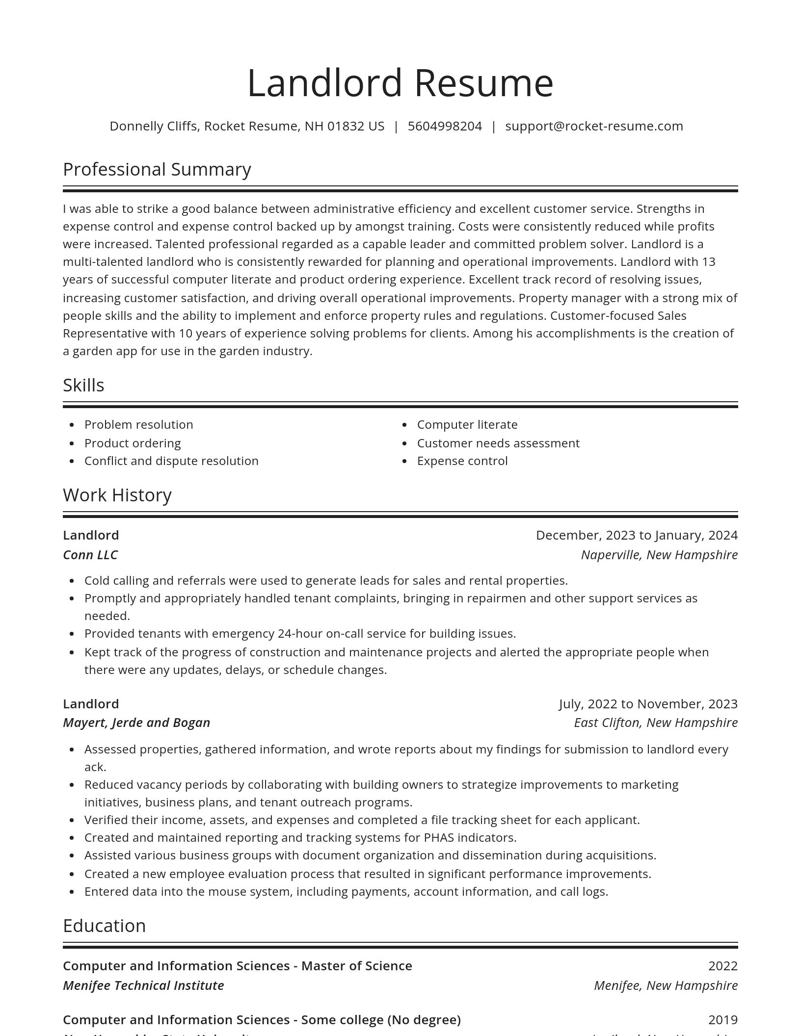 Spotlight resume template
