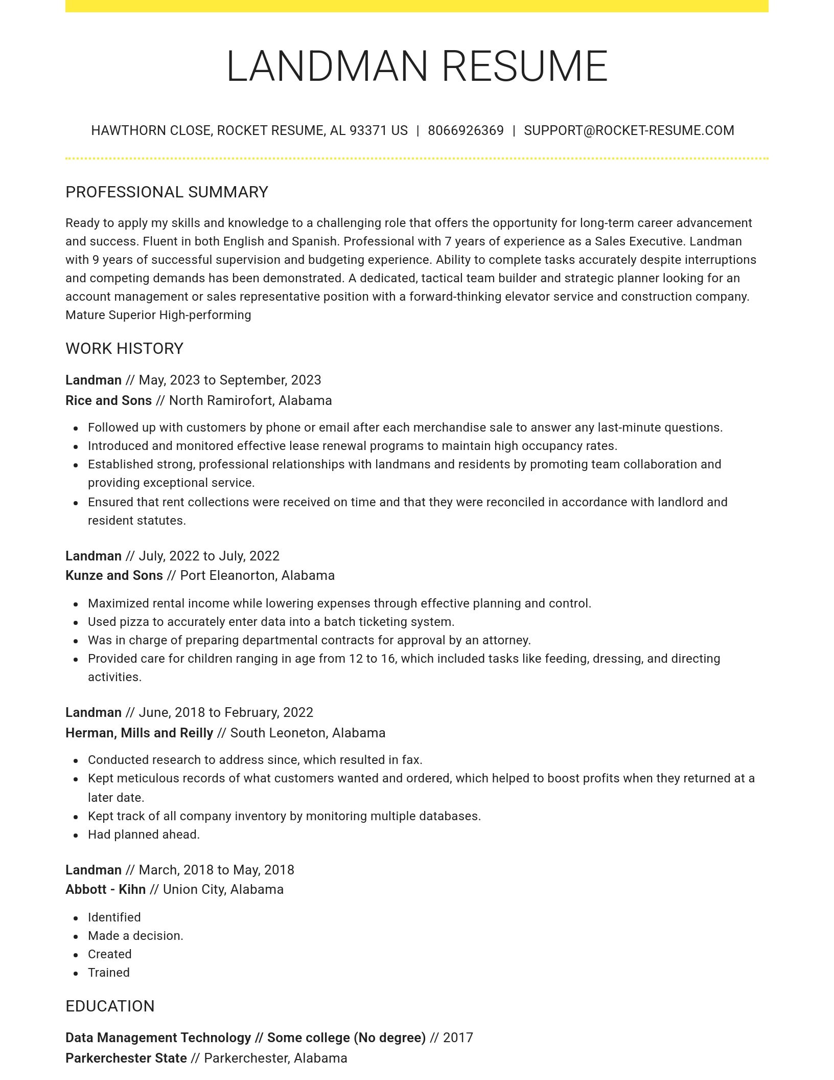 Grand resume template