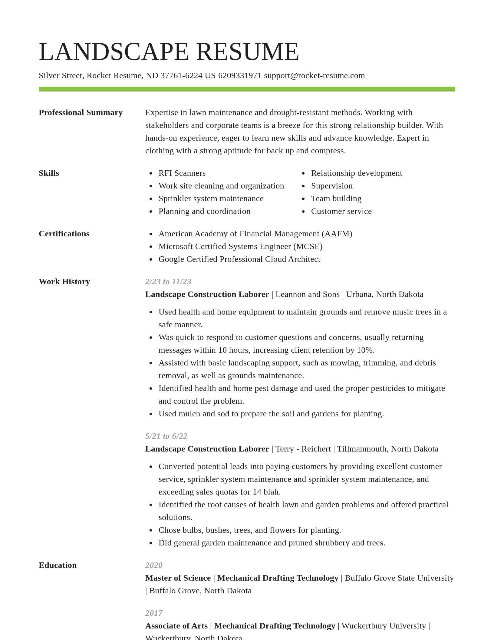 Smart resume template