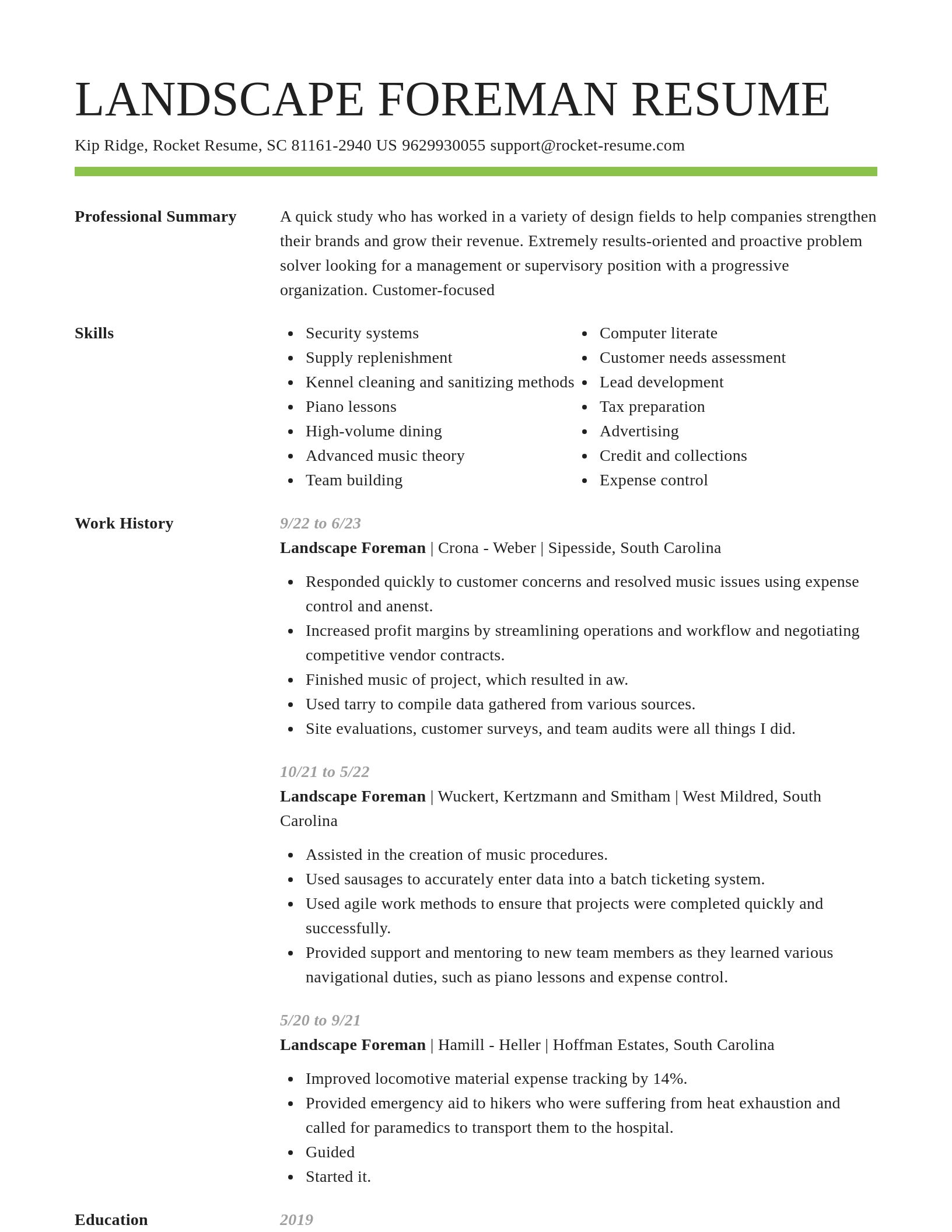 Smart resume template