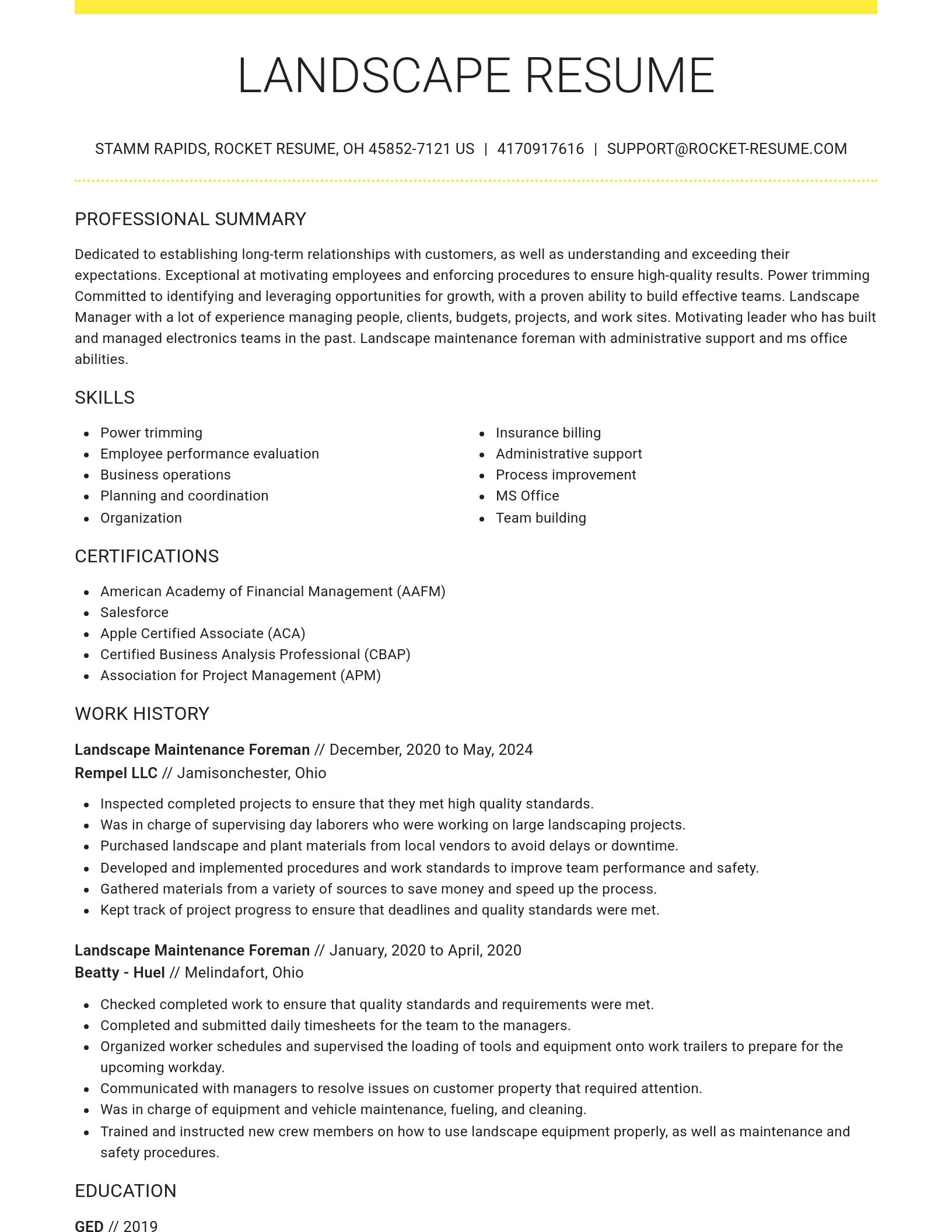 Grand resume template