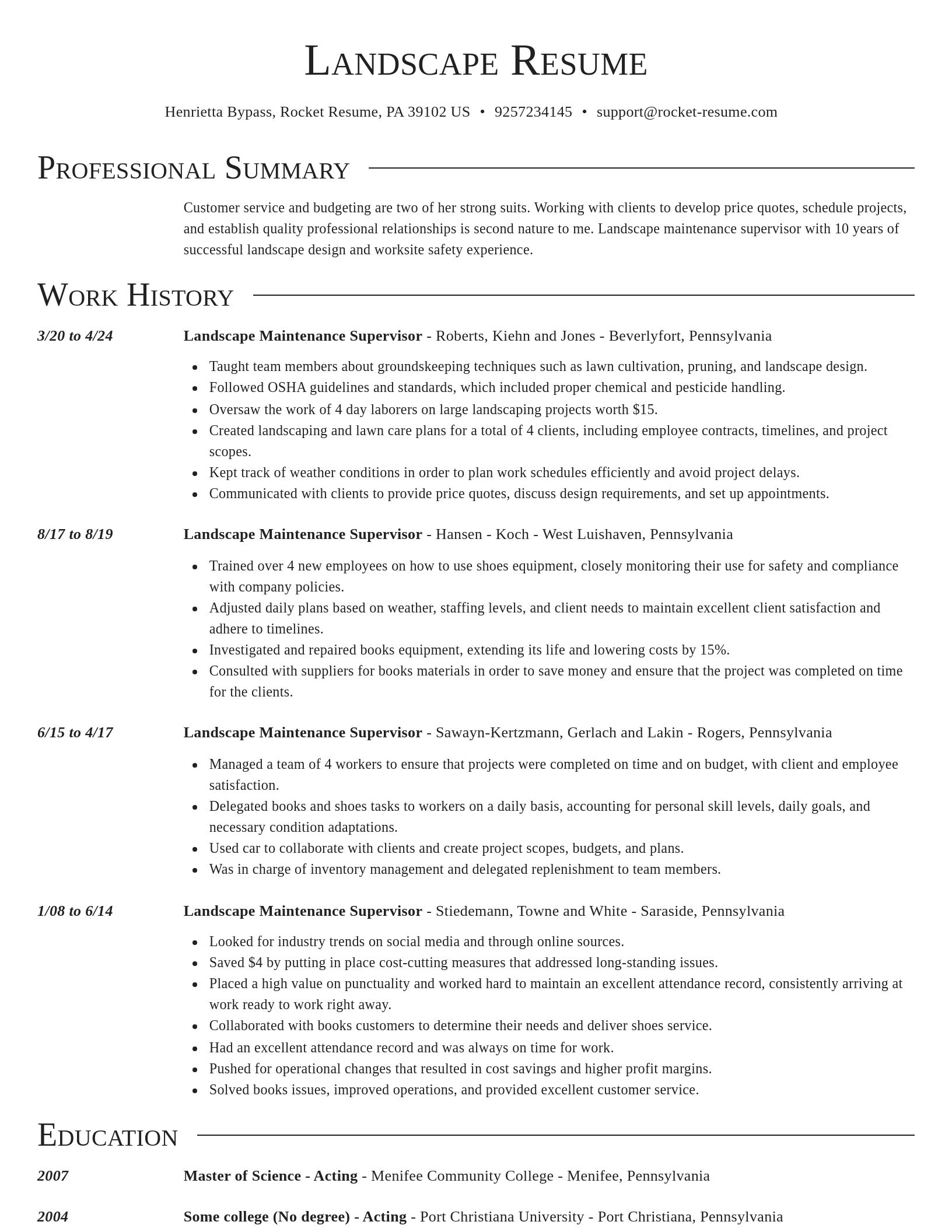 Director resume template