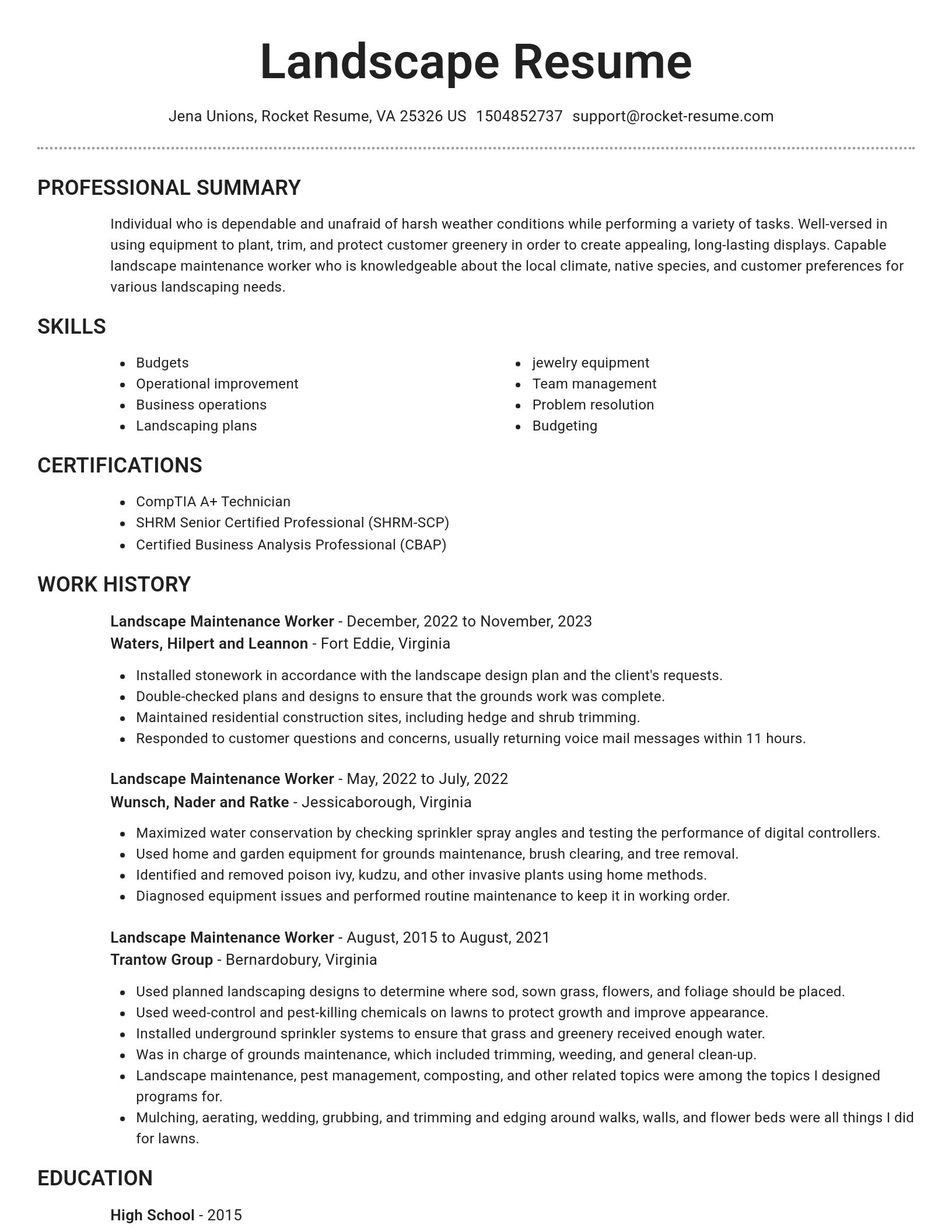 Brilliant resume template