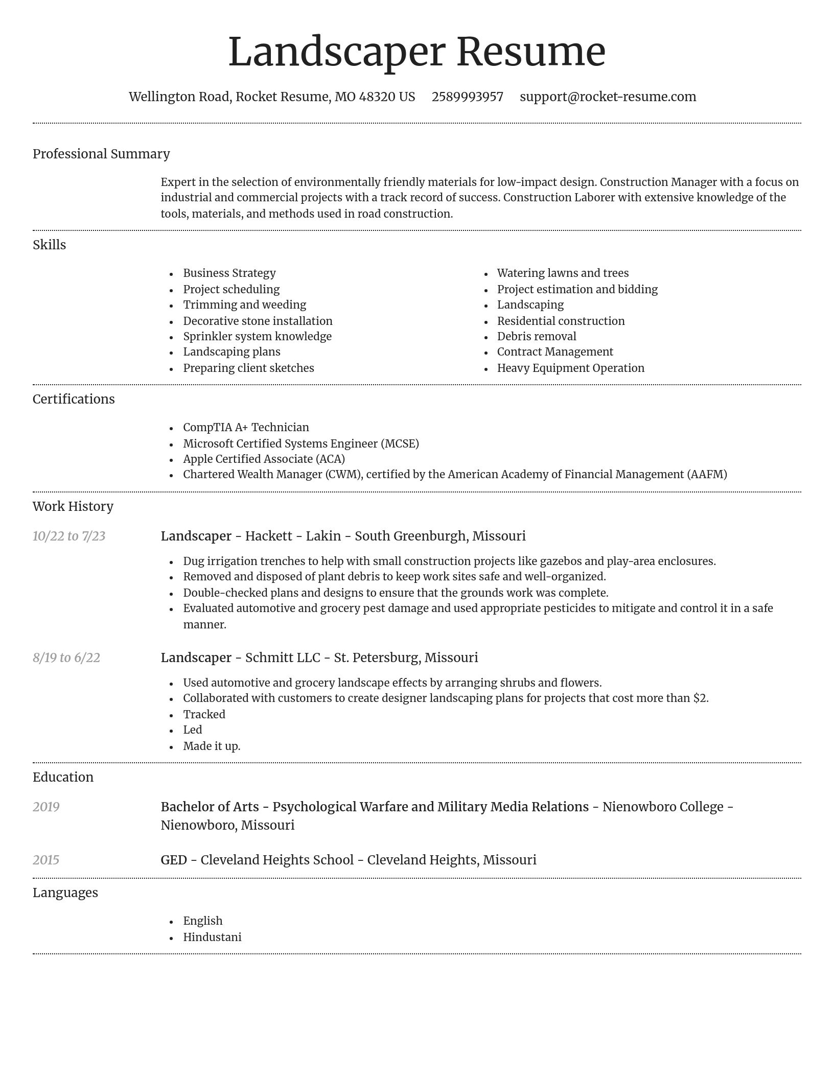 Dignified resume template