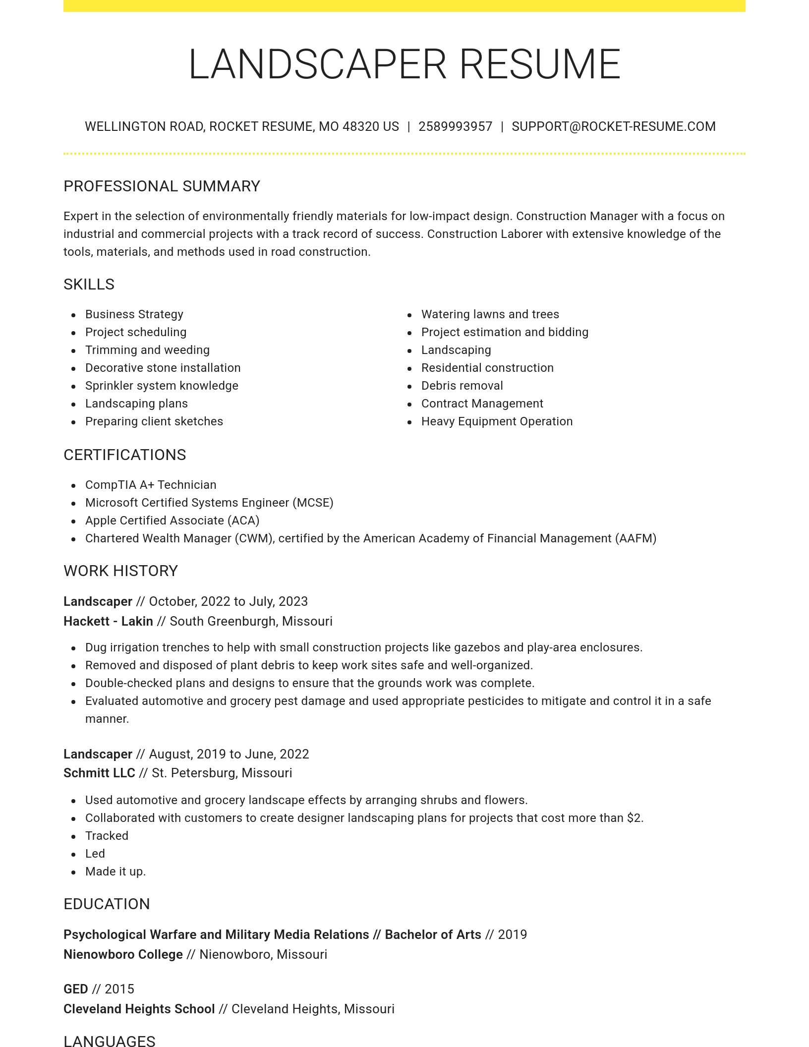 Grand resume template