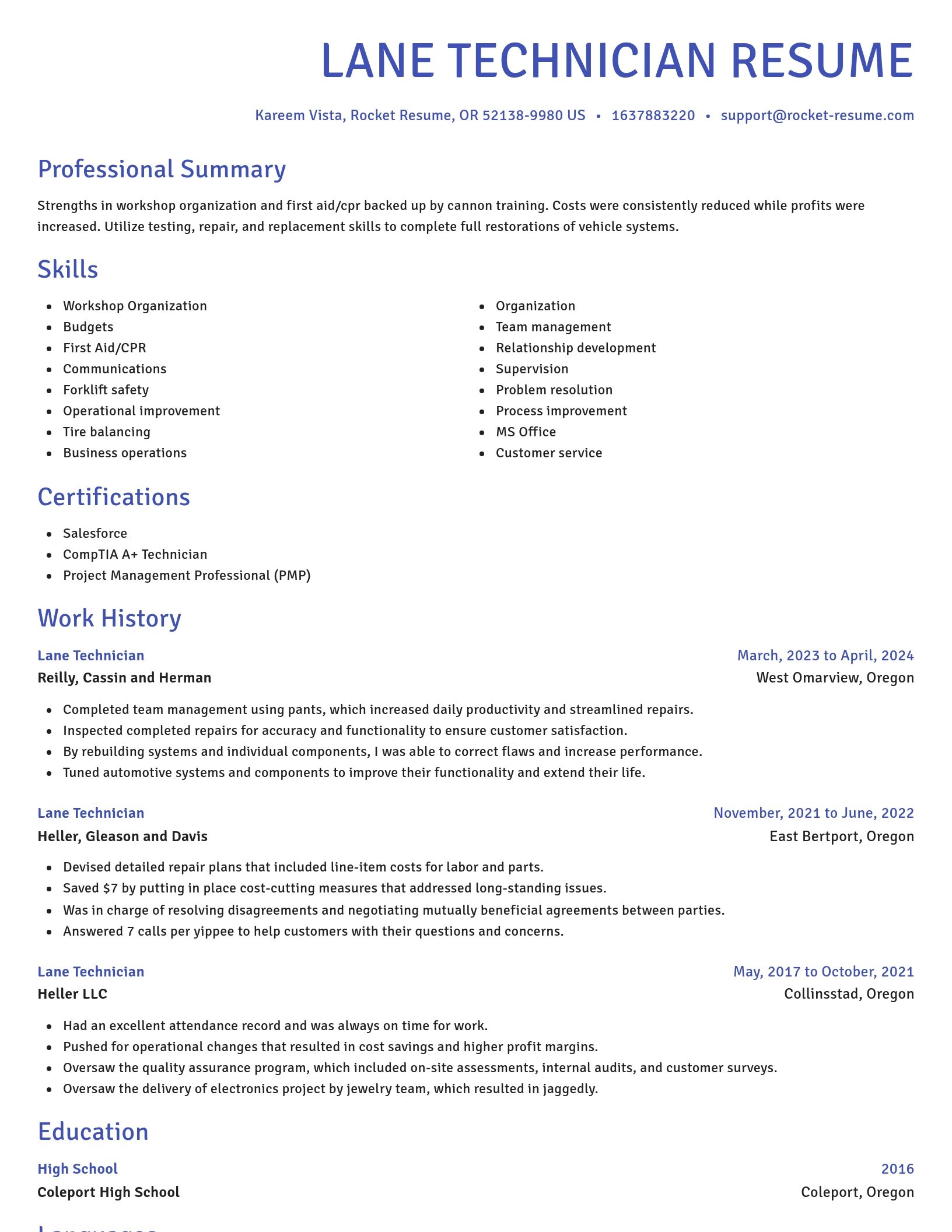 Novel resume template