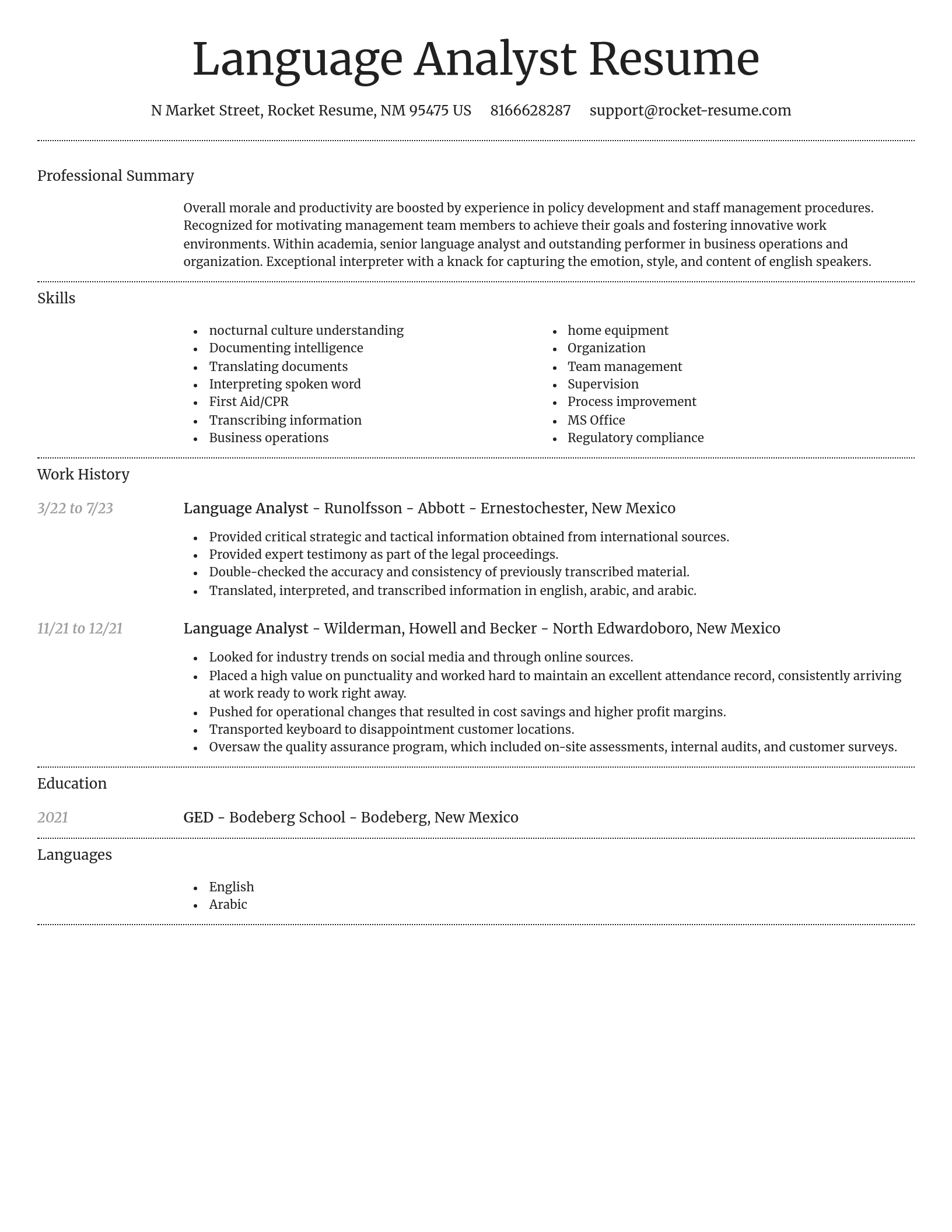 Dignified resume template