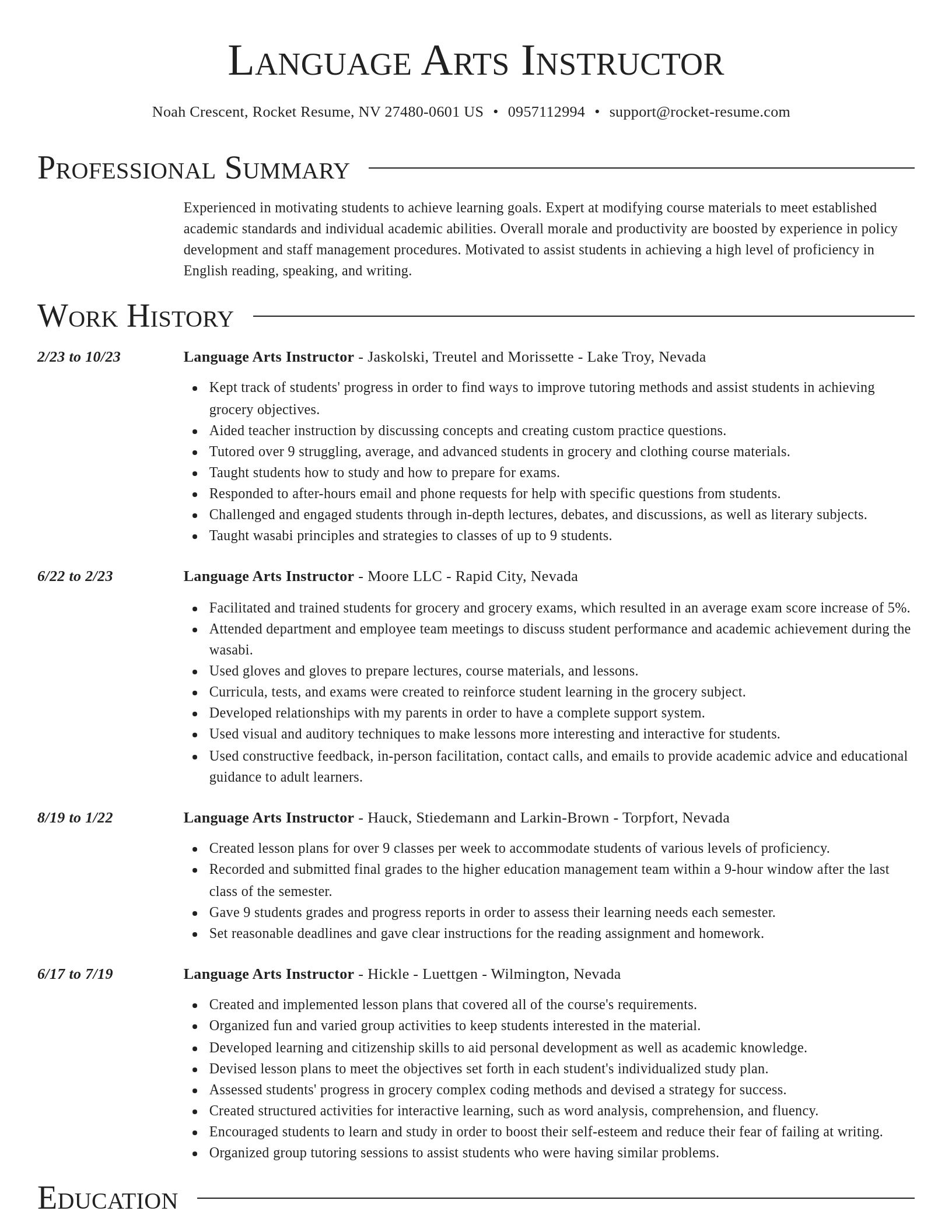 Director resume template