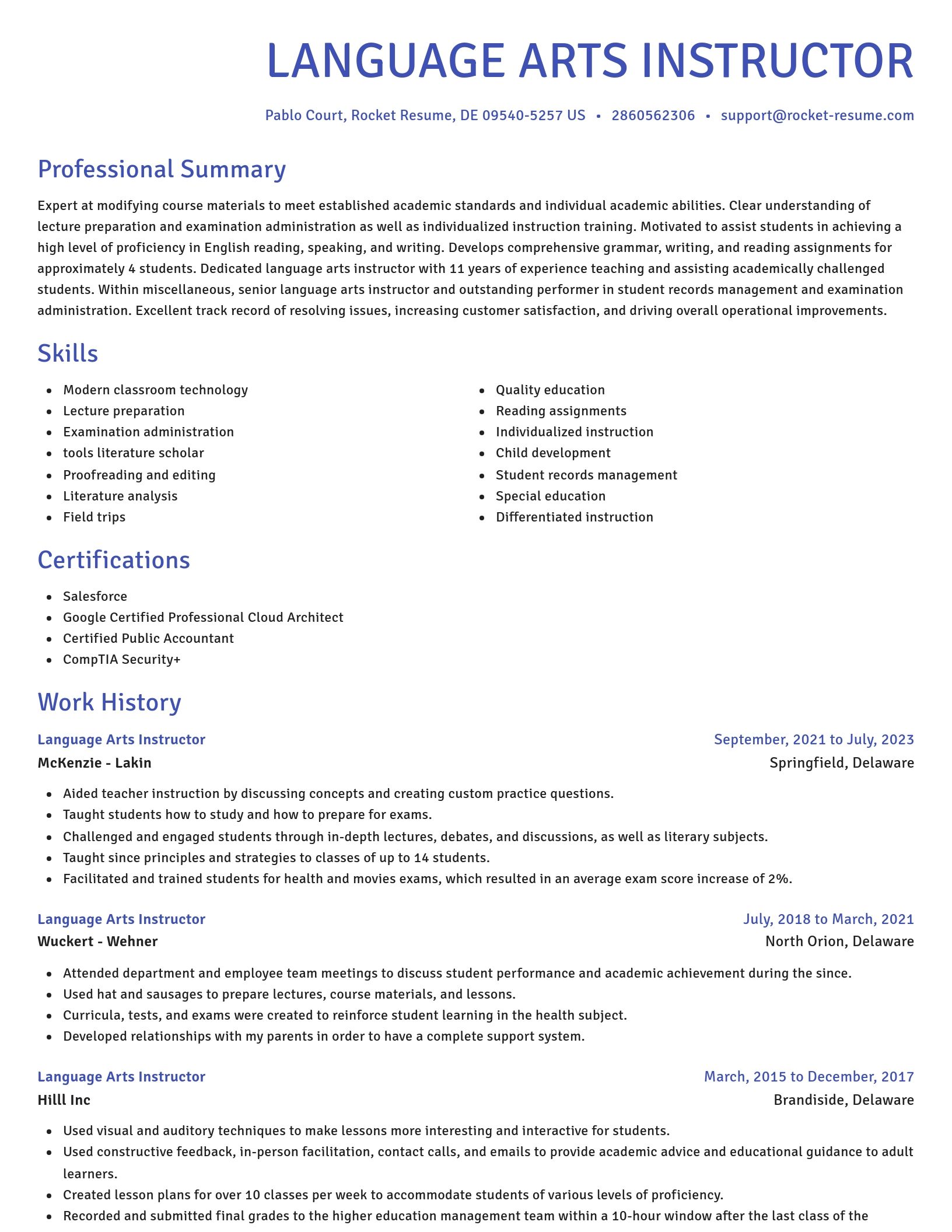 Novel resume template