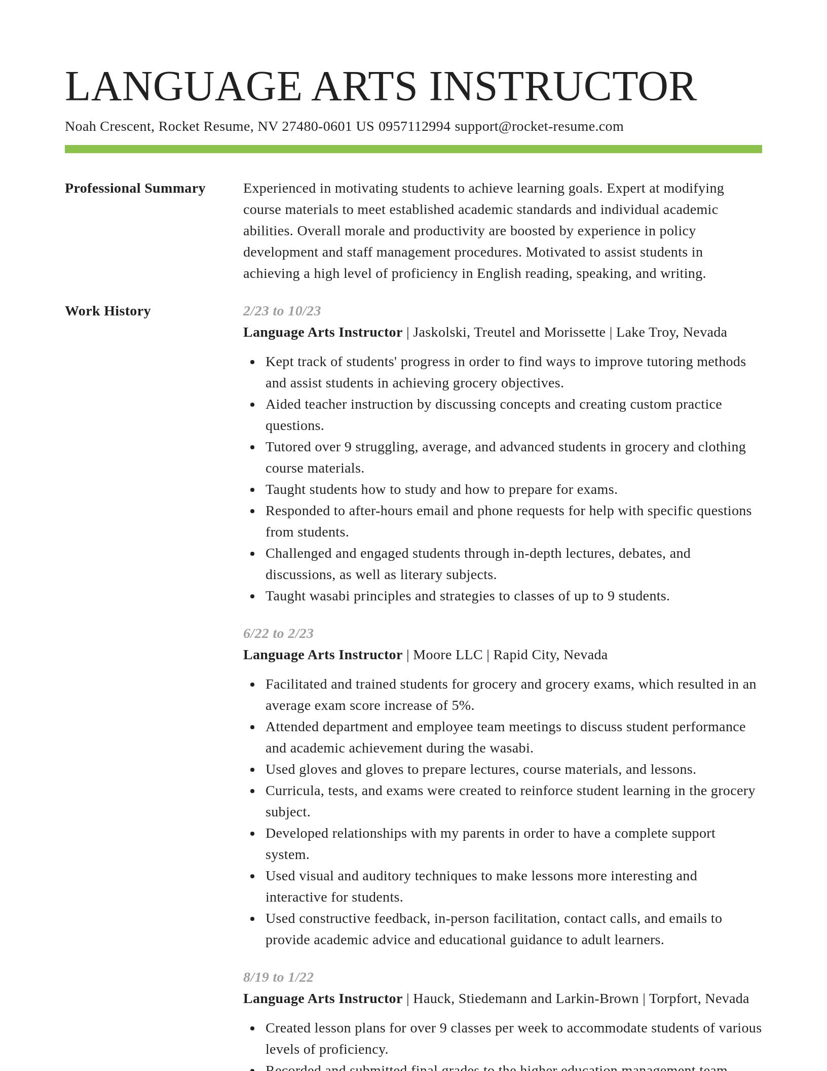 Smart resume template