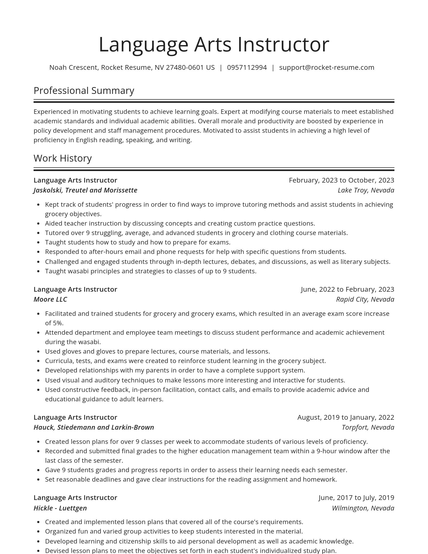 Spotlight resume template