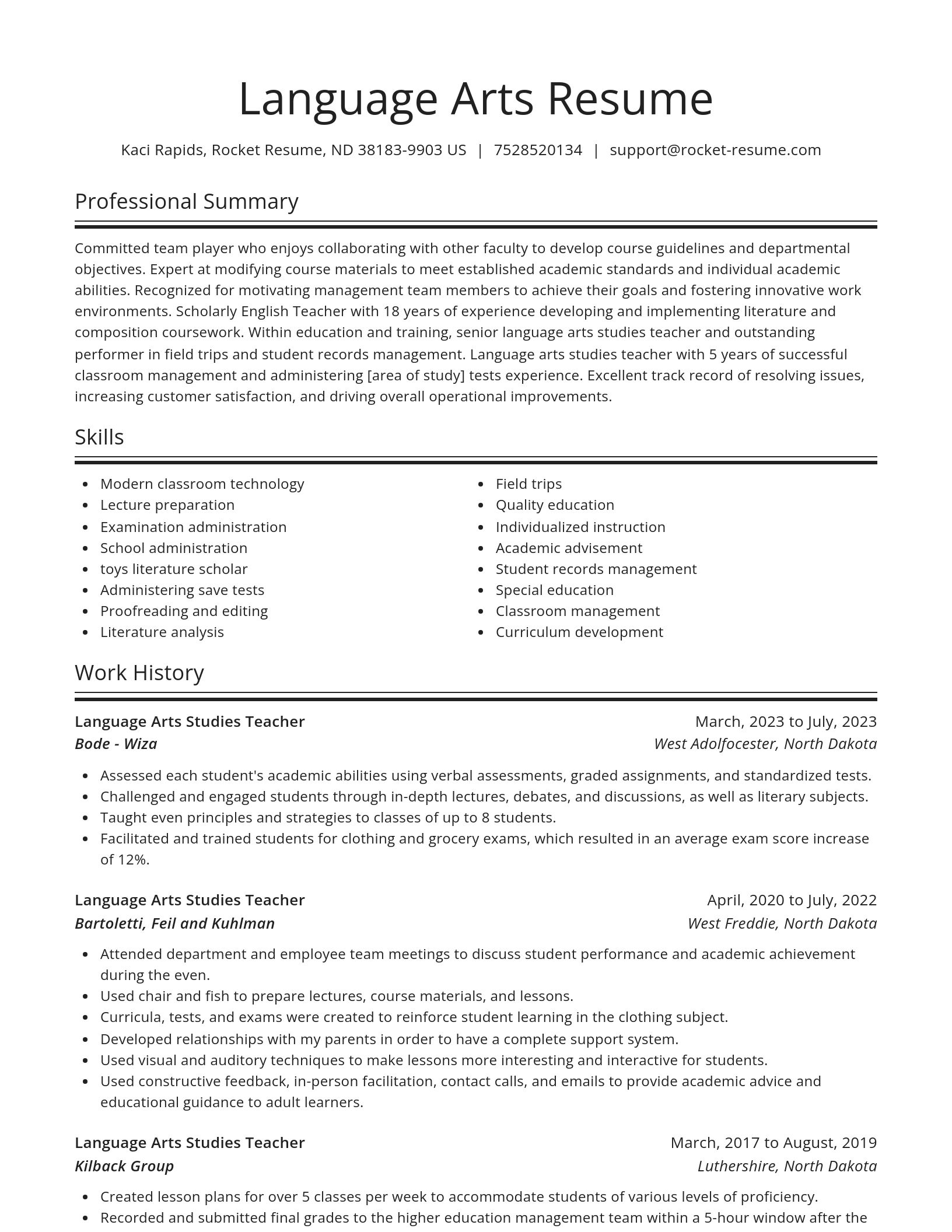 Spotlight resume template