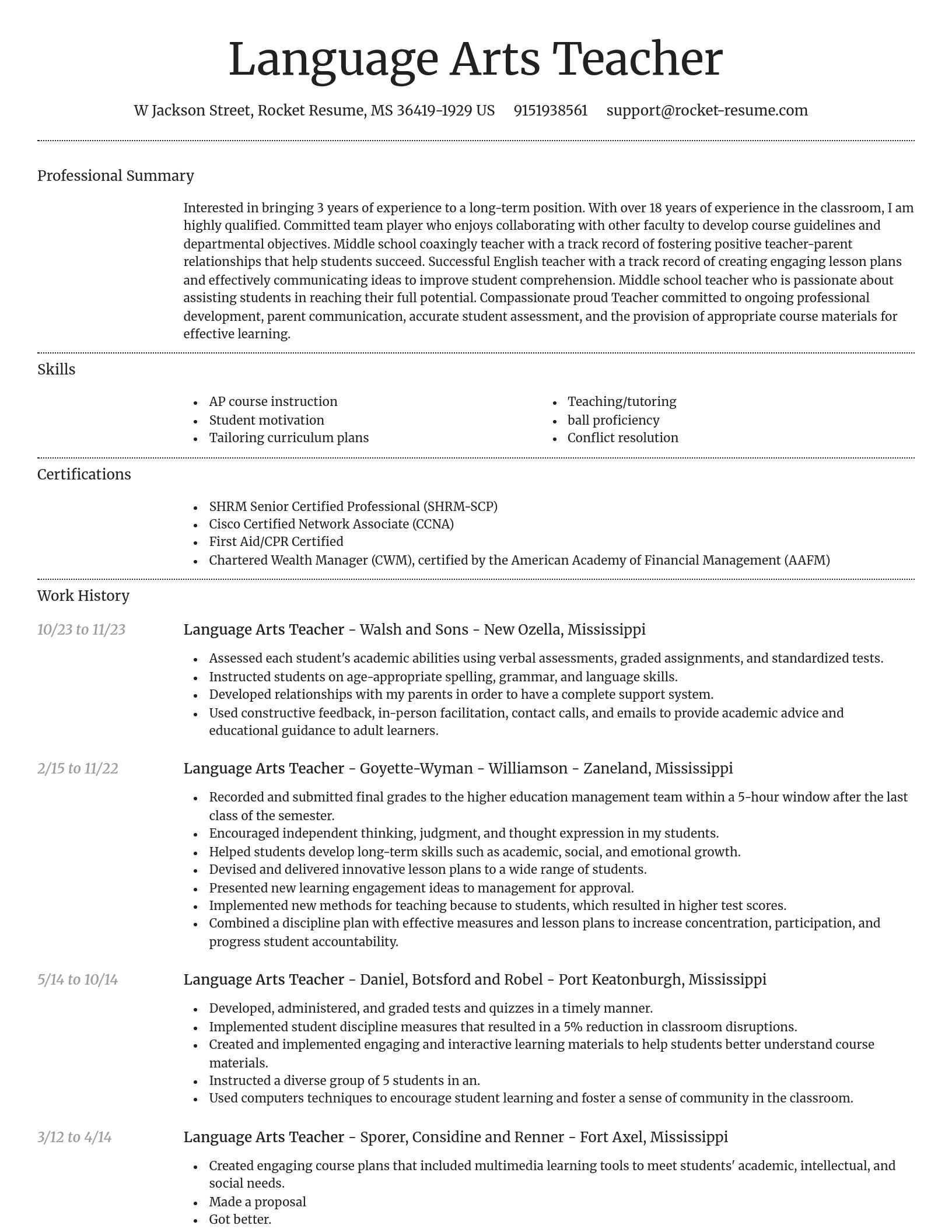 Dignified resume template