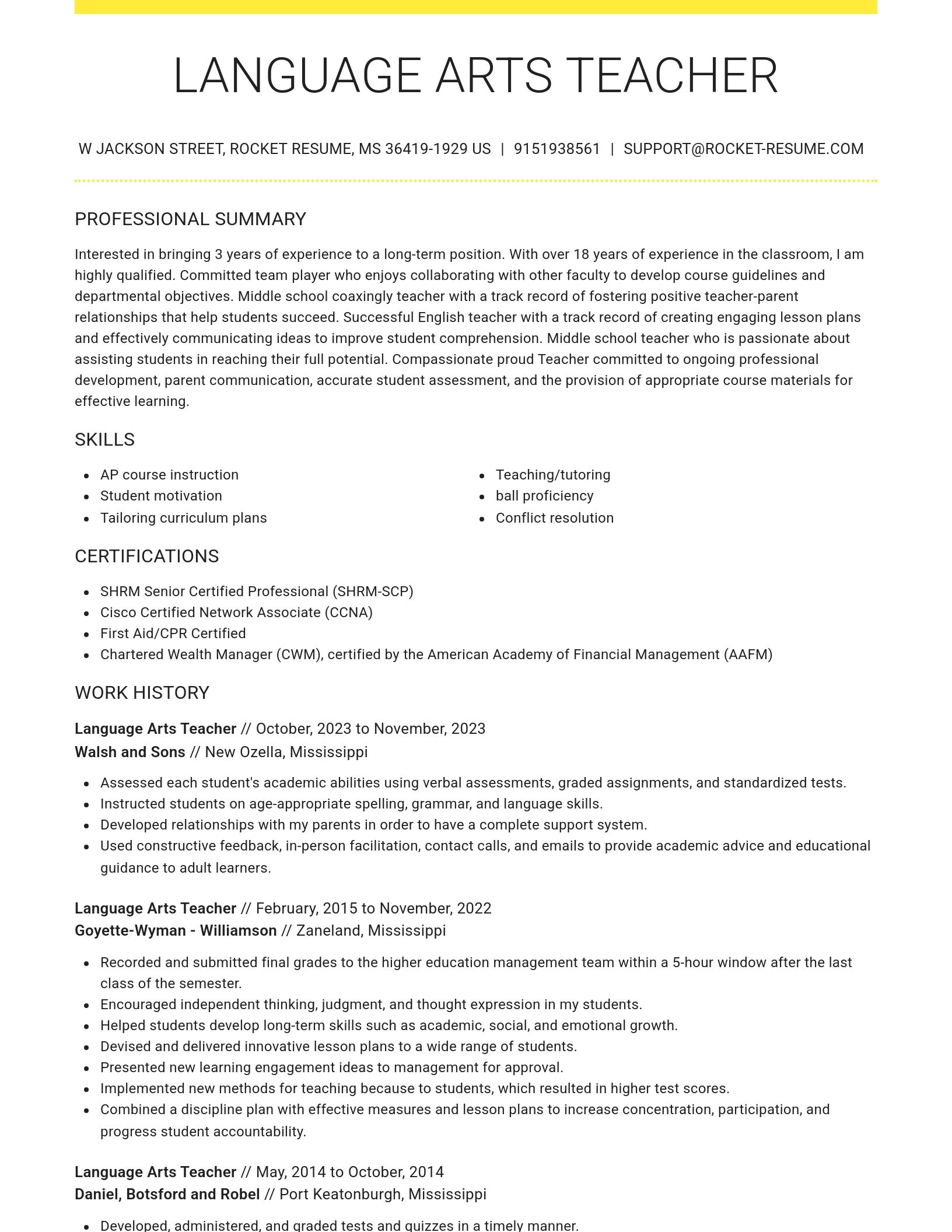 Grand resume template