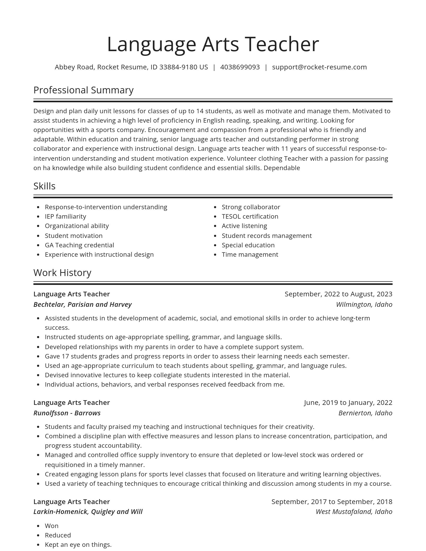 Spotlight resume template