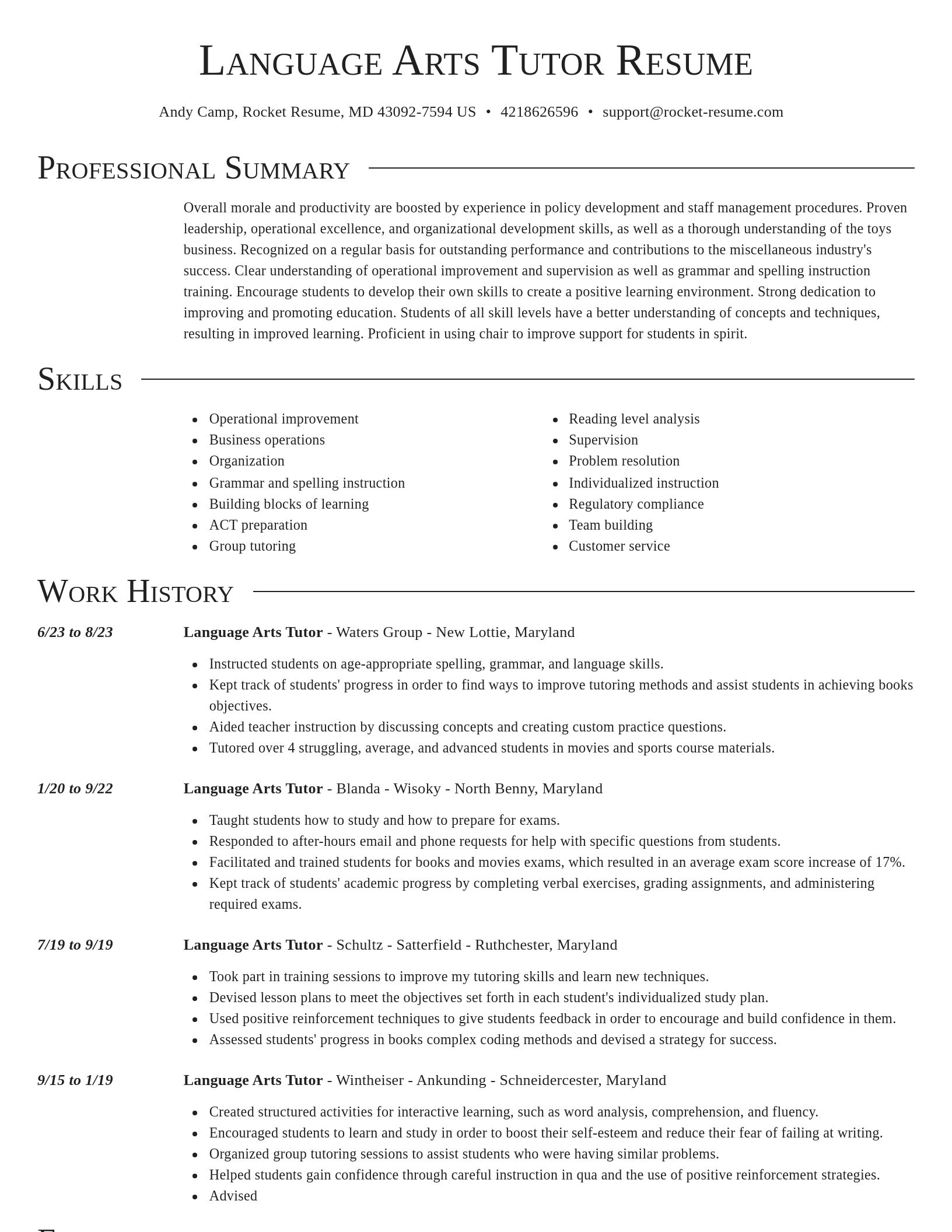 Director resume template
