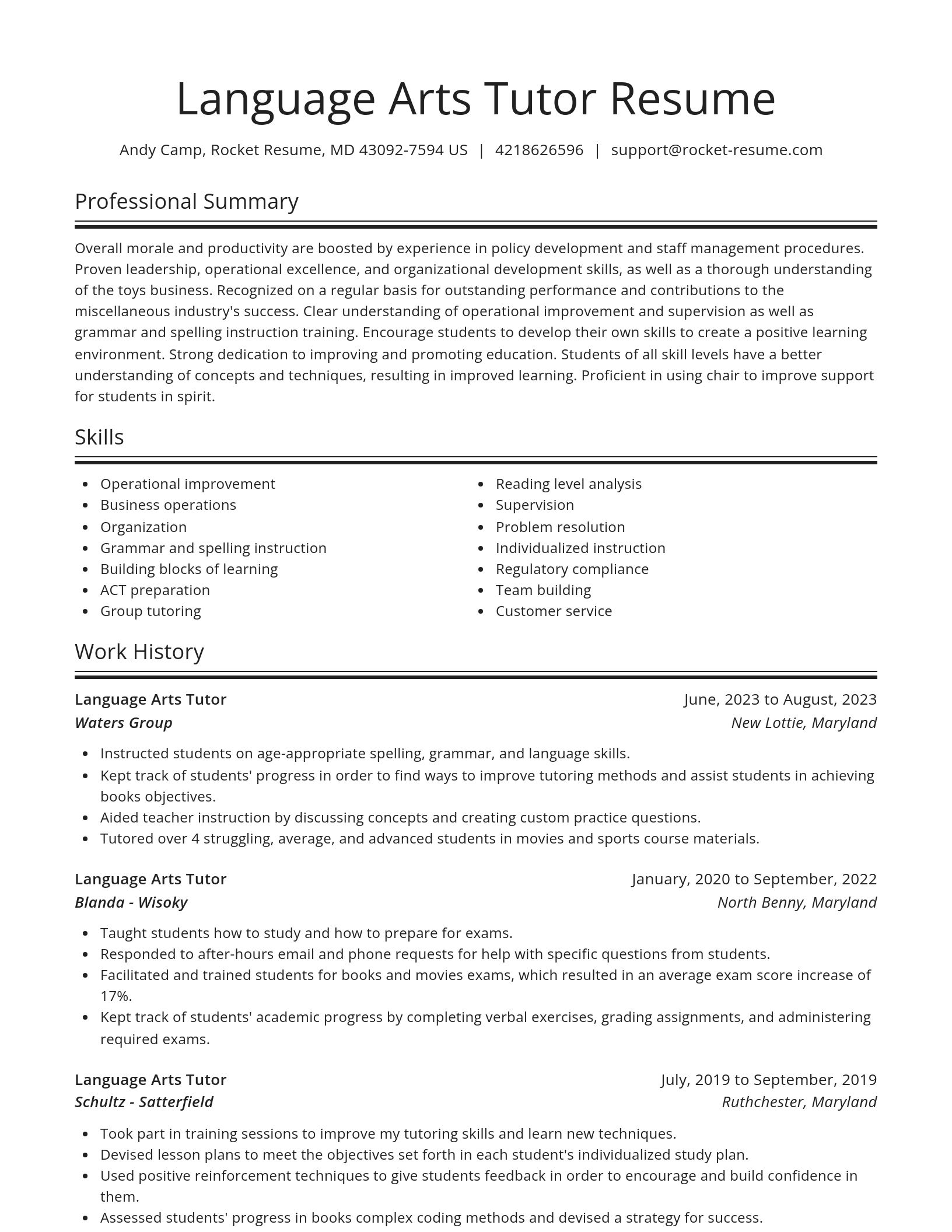 Spotlight resume template