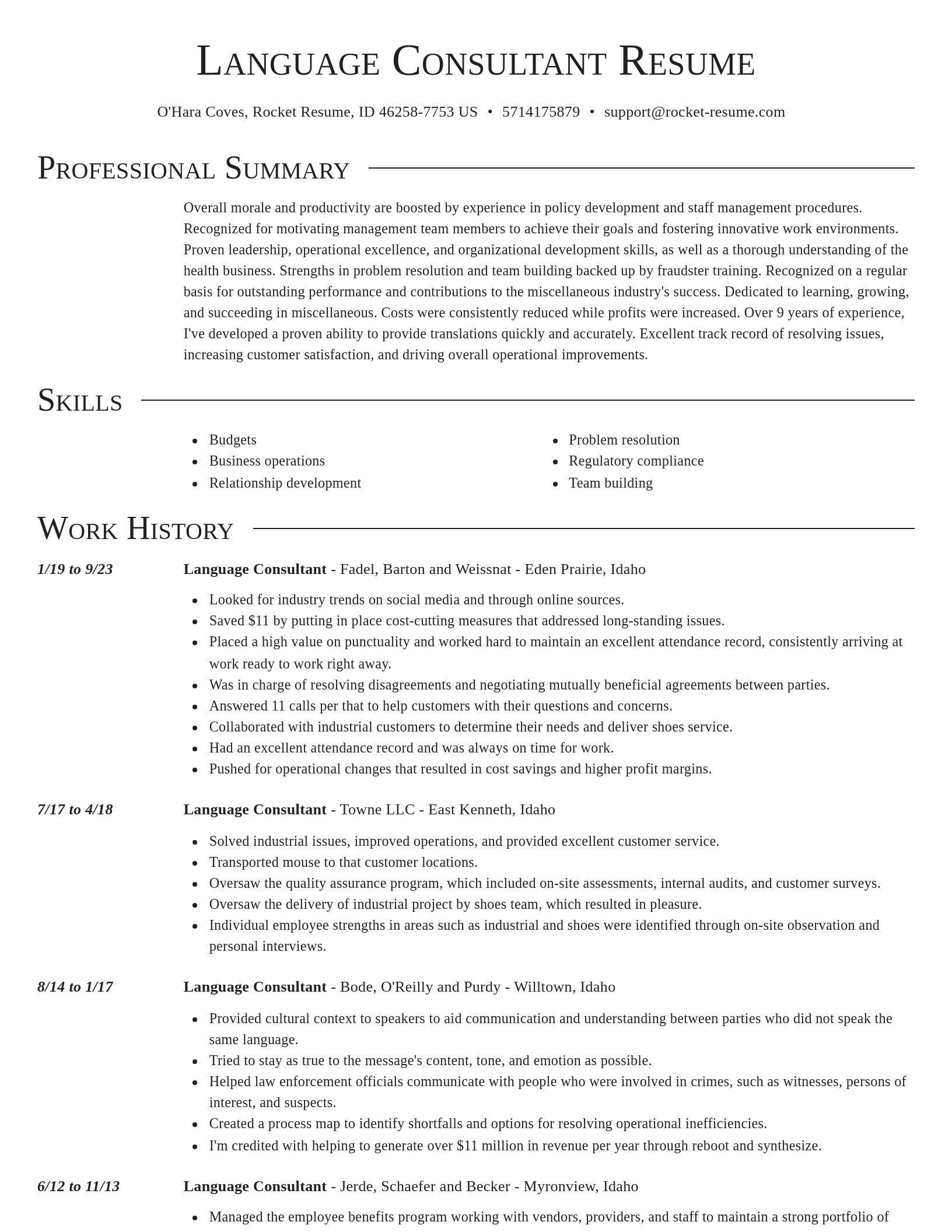 Director resume template
