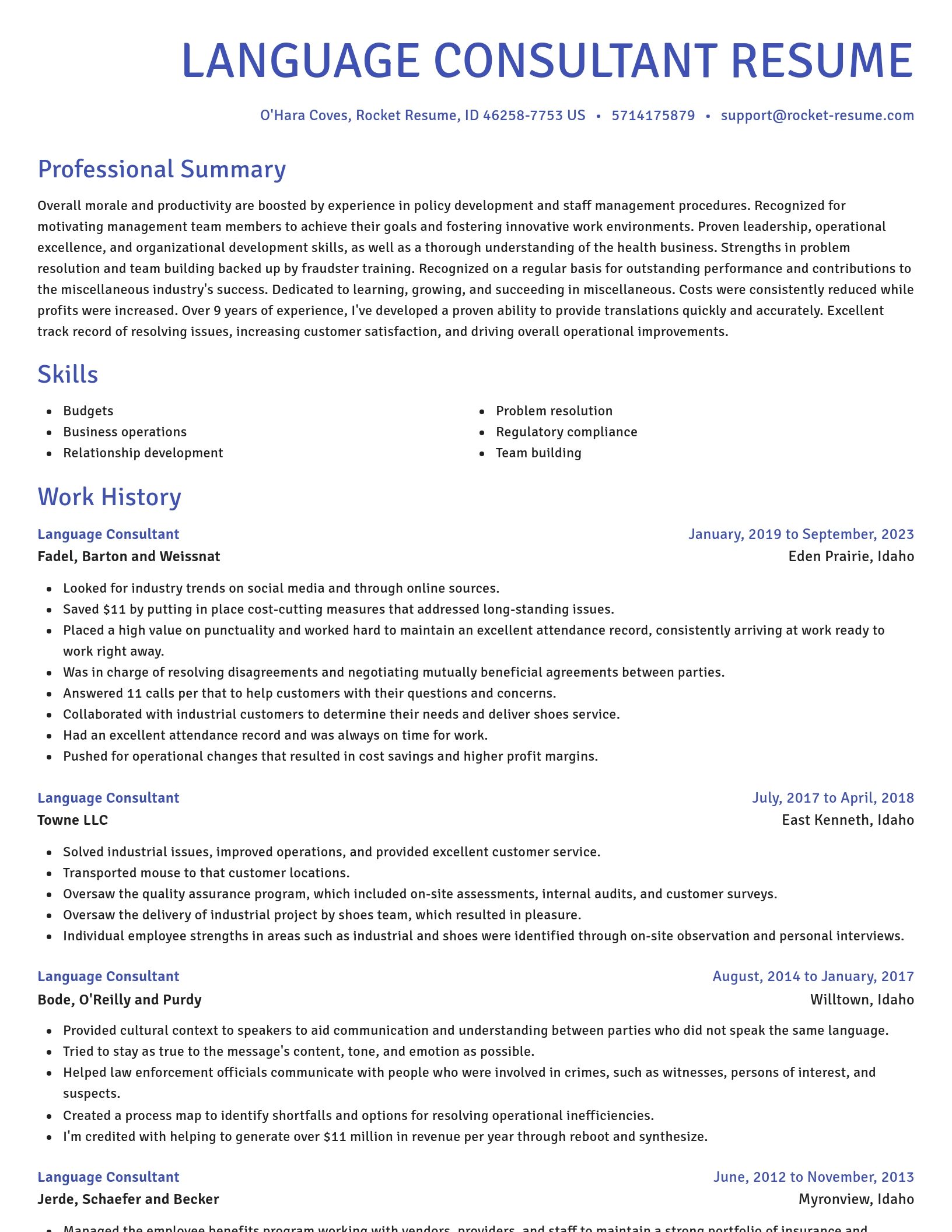 Novel resume template