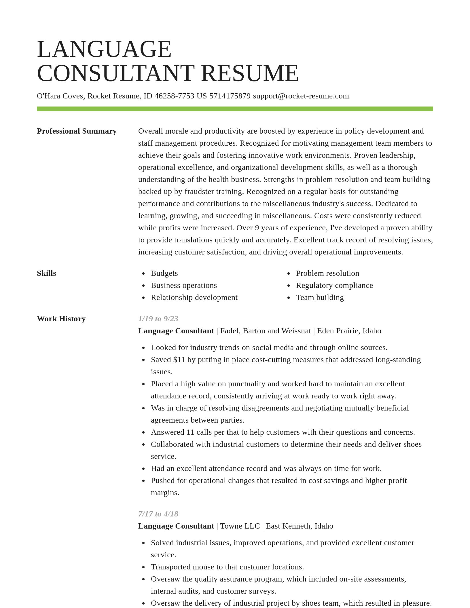 Smart resume template