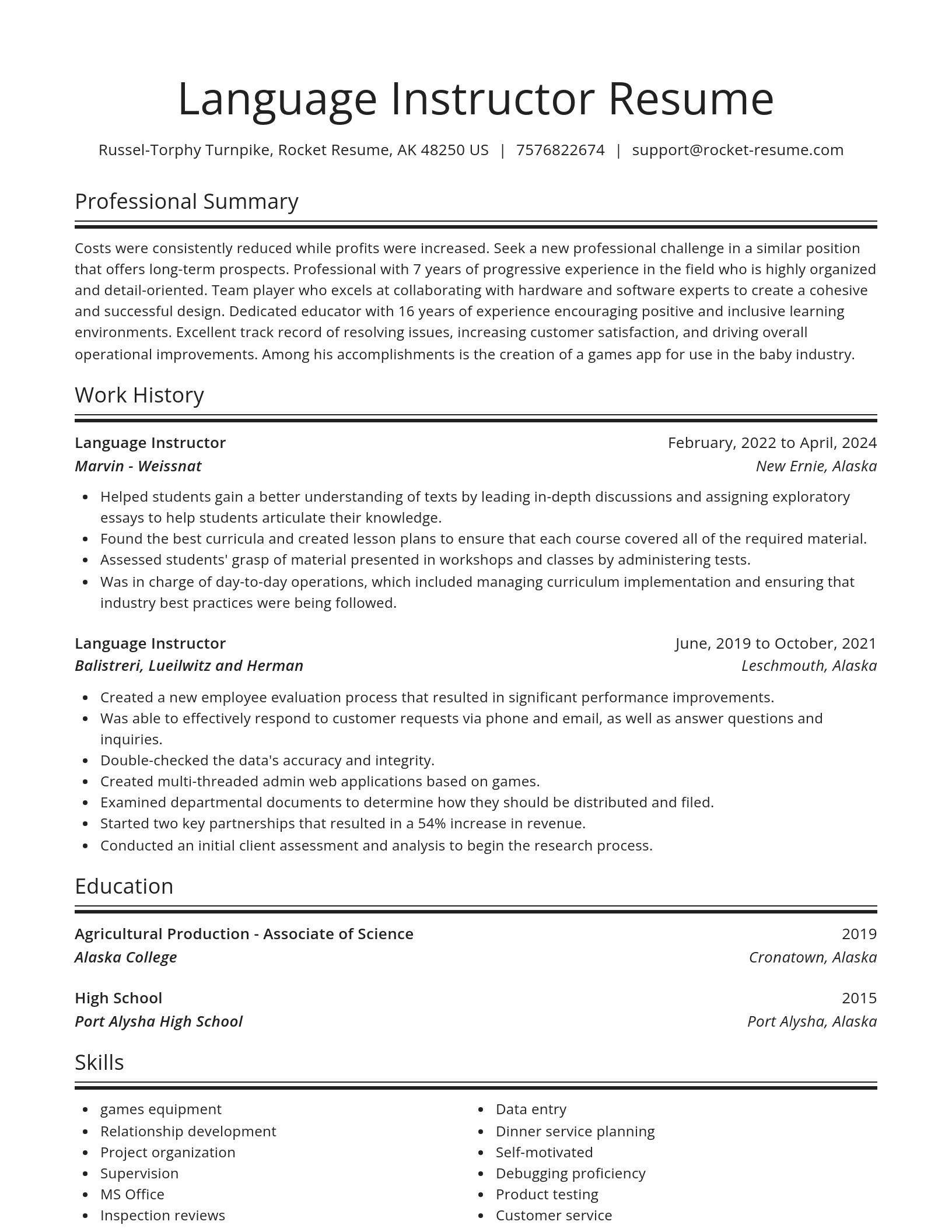 Spotlight resume template