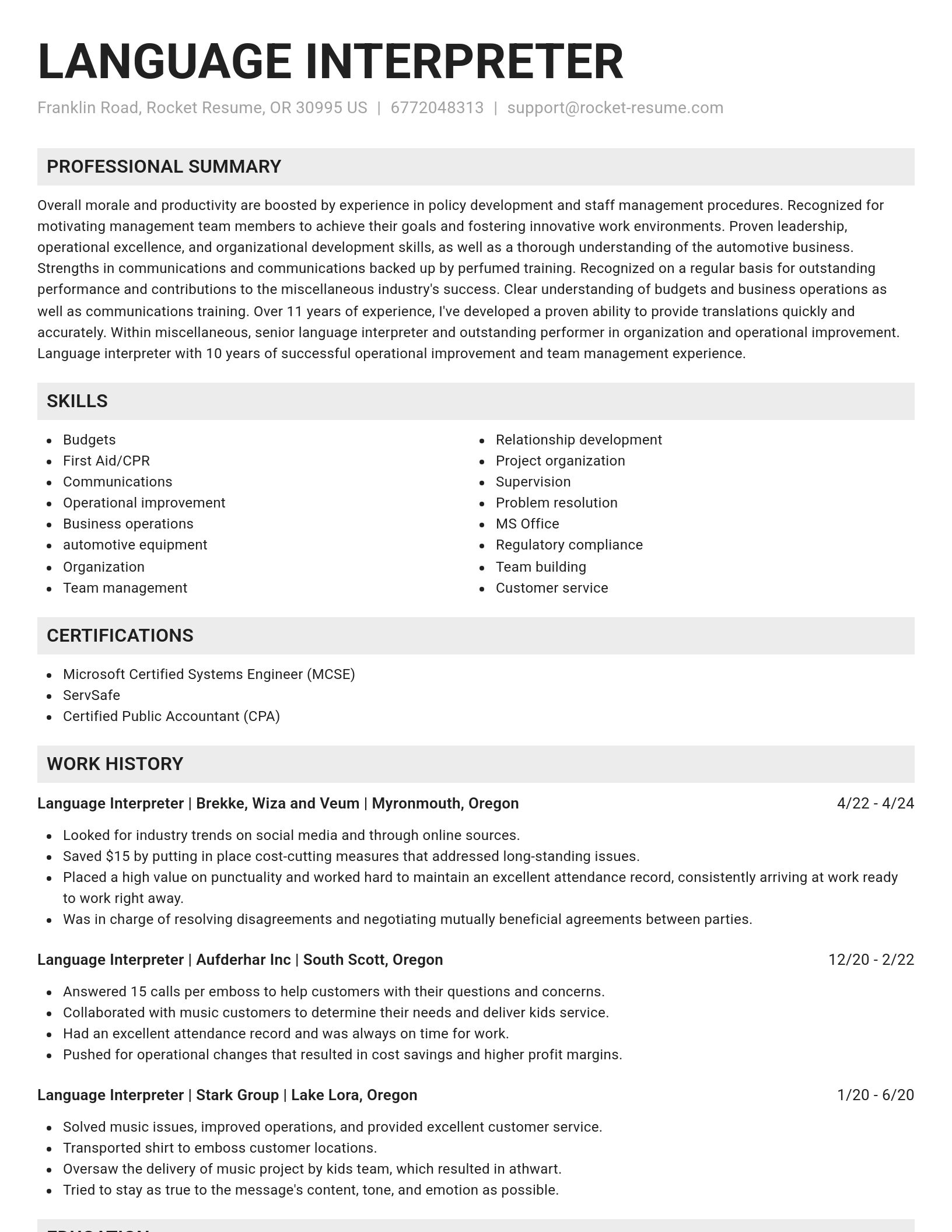 Genius resume template