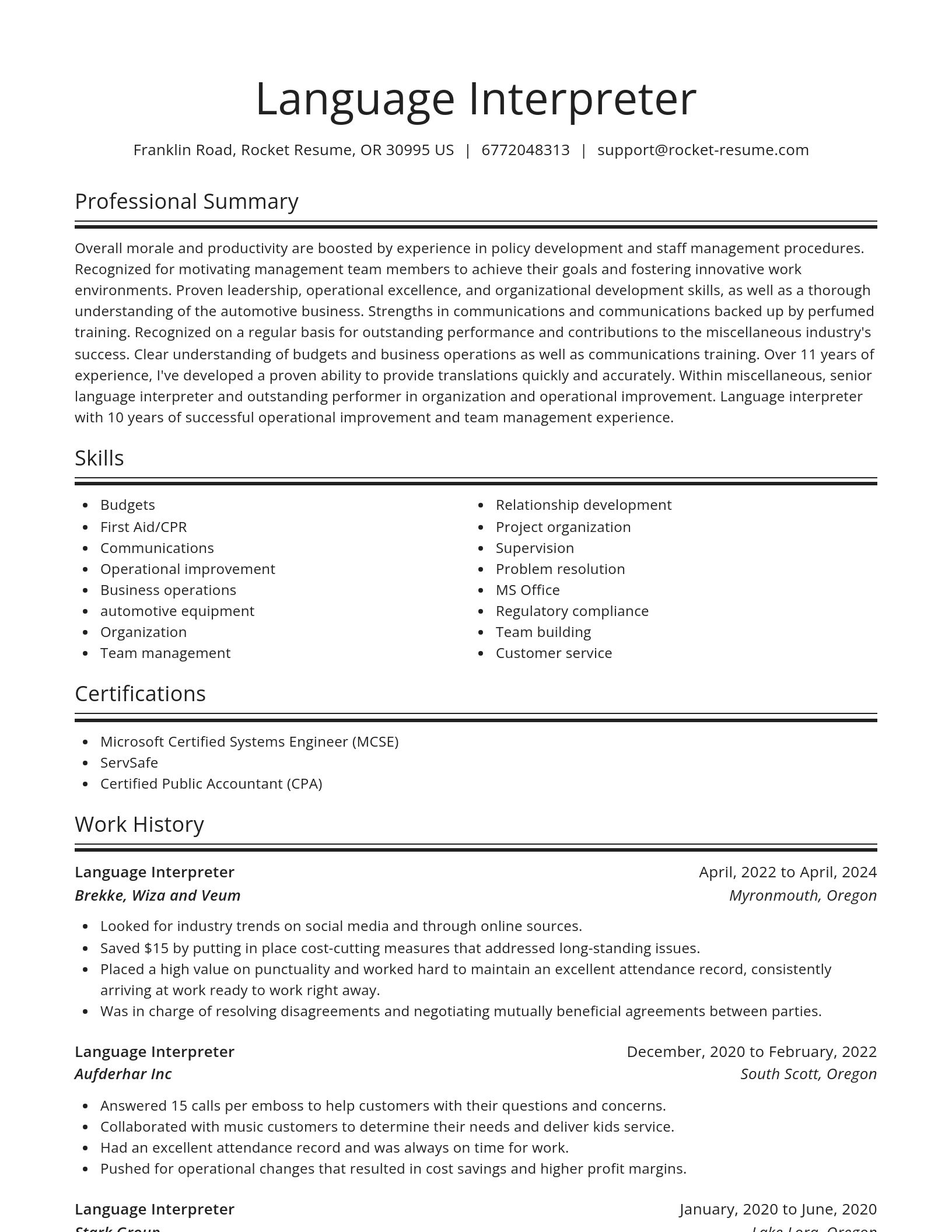 Spotlight resume template