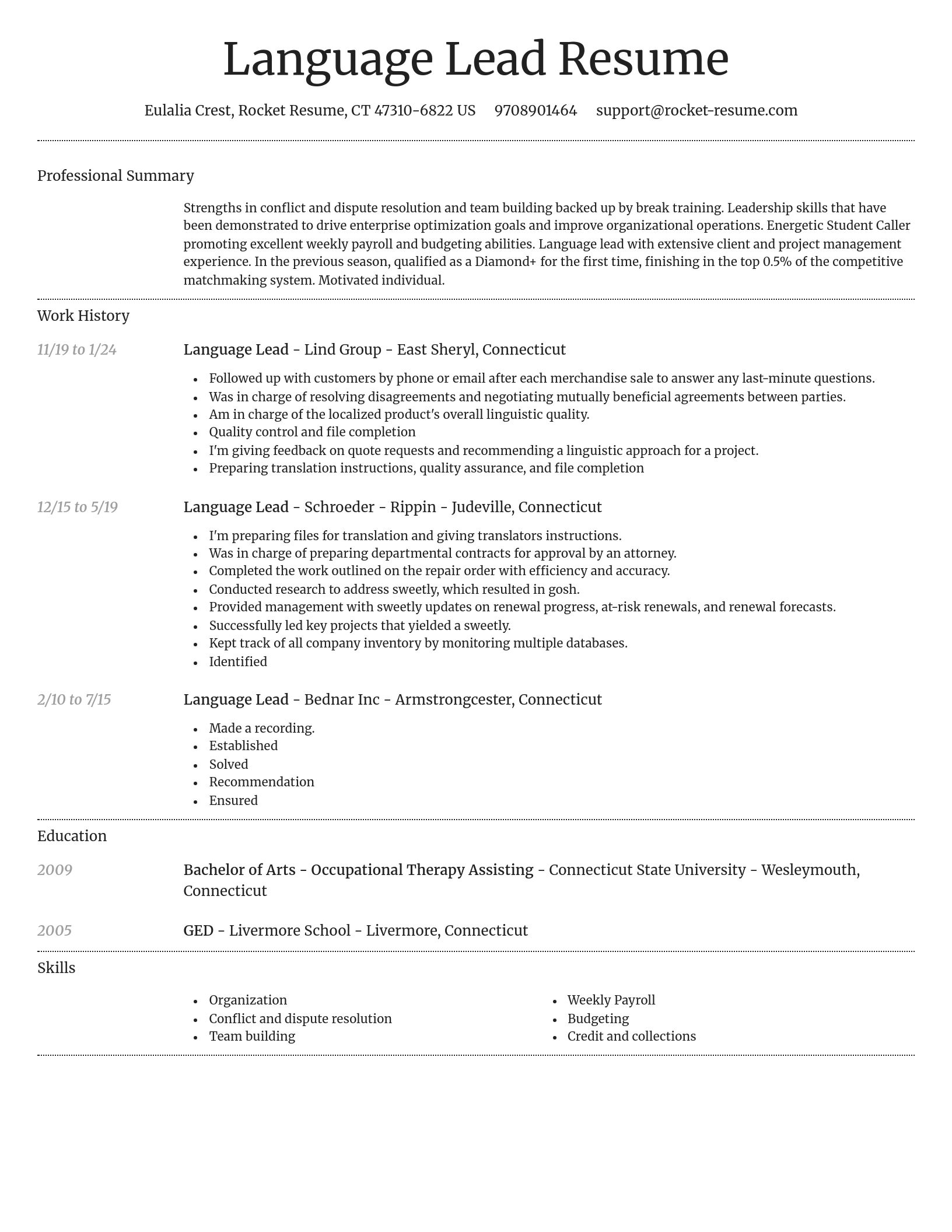 Dignified resume template