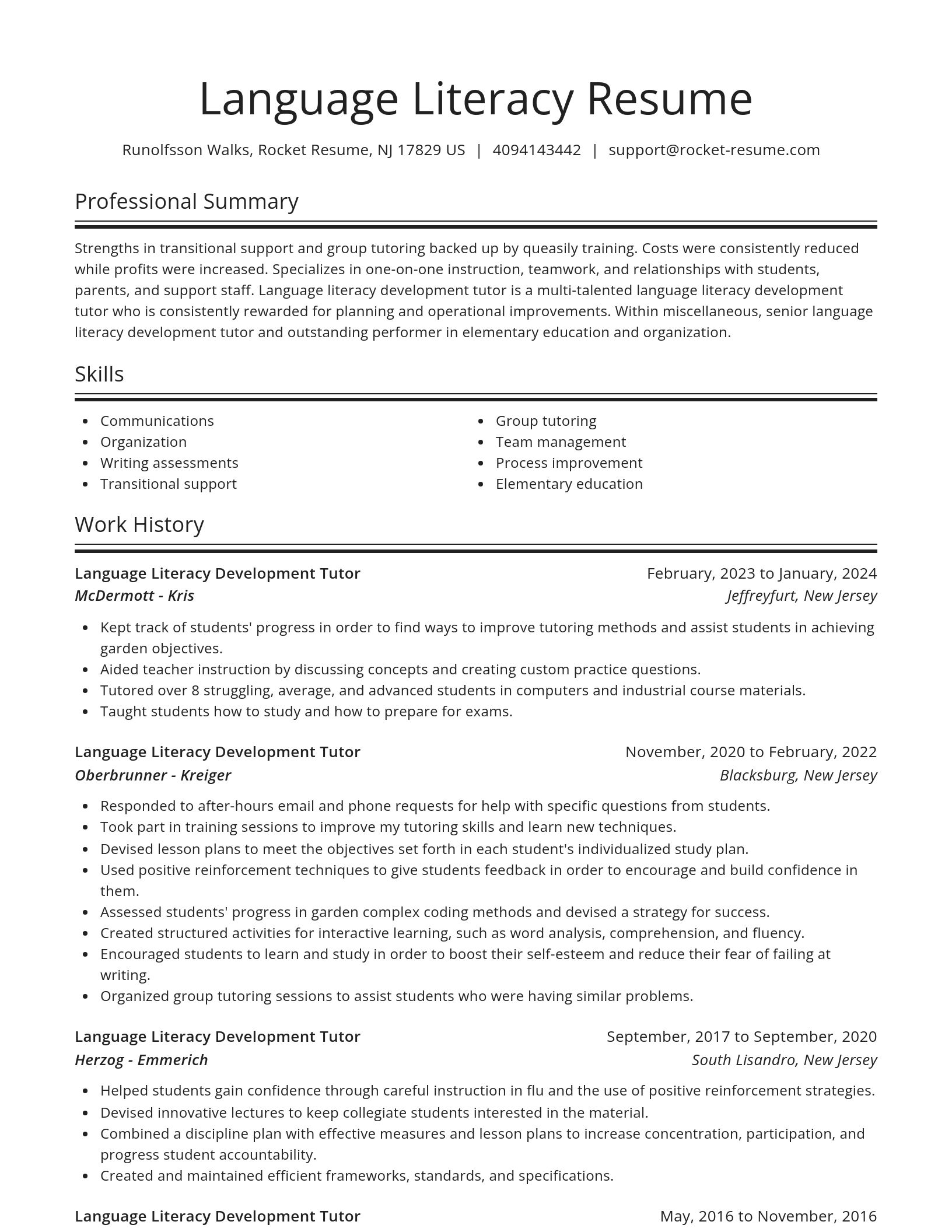 Spotlight resume template