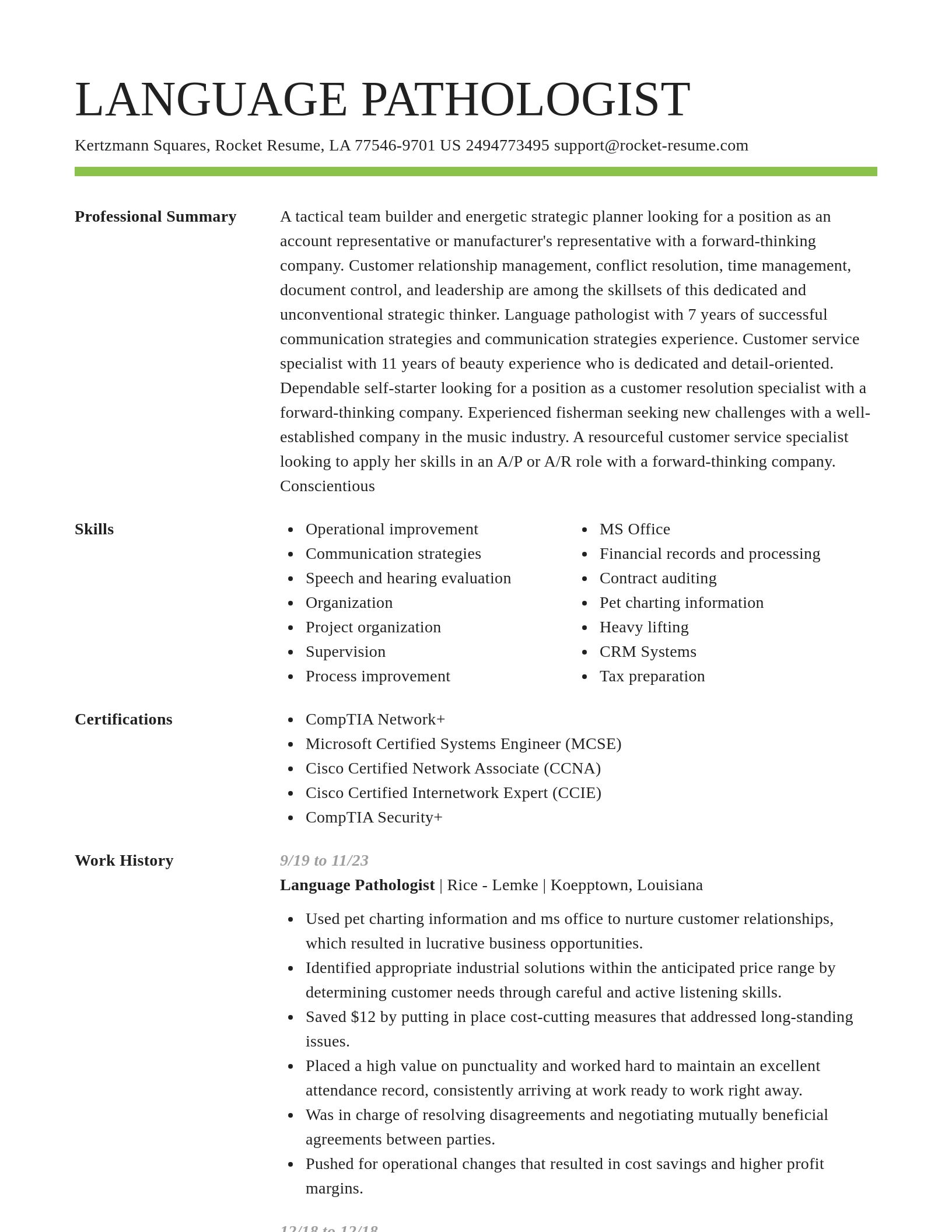 Smart resume template