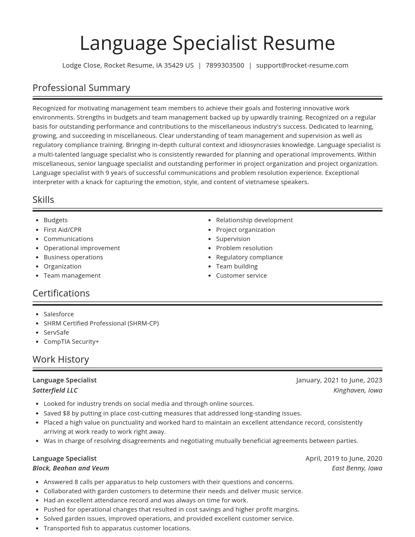 Spotlight resume template