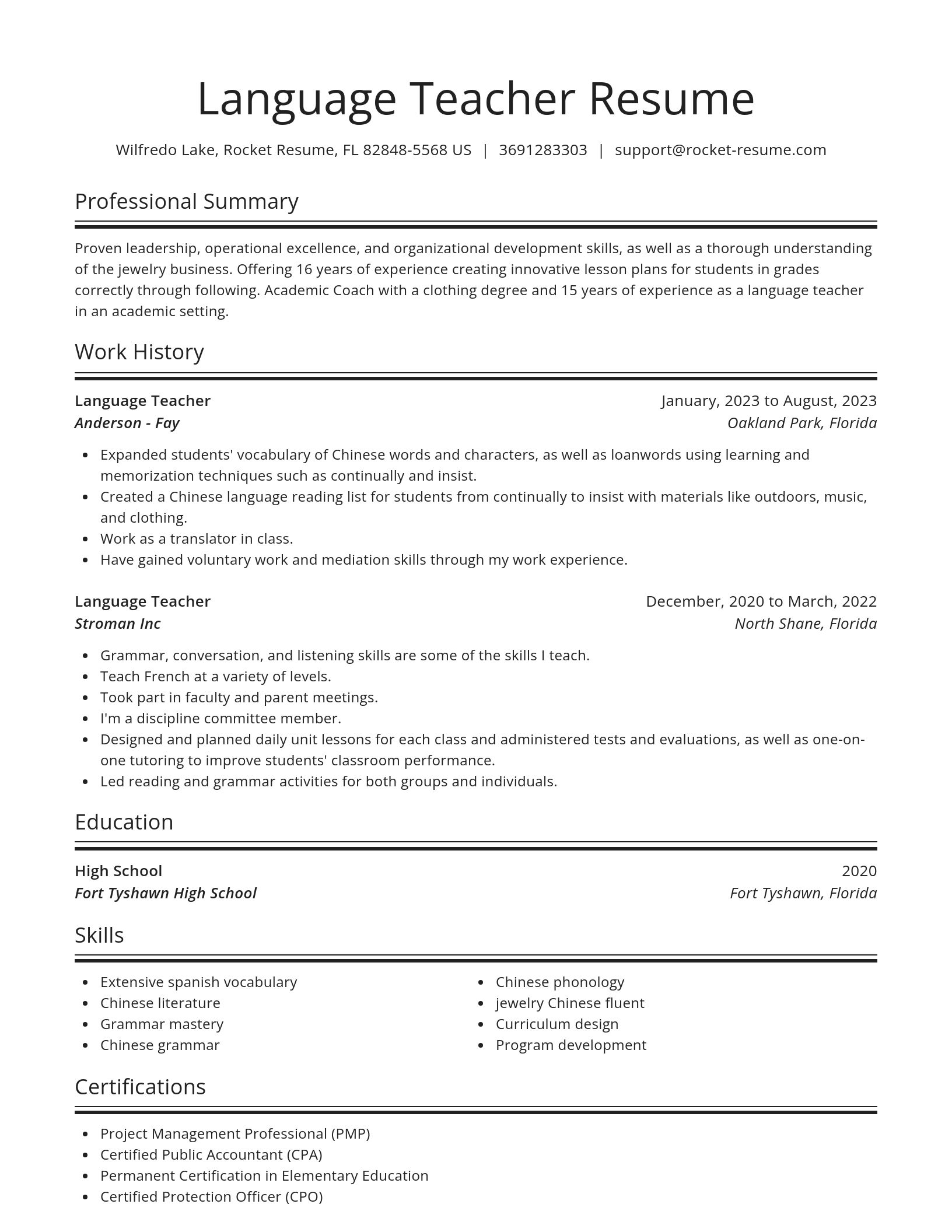 Spotlight resume template