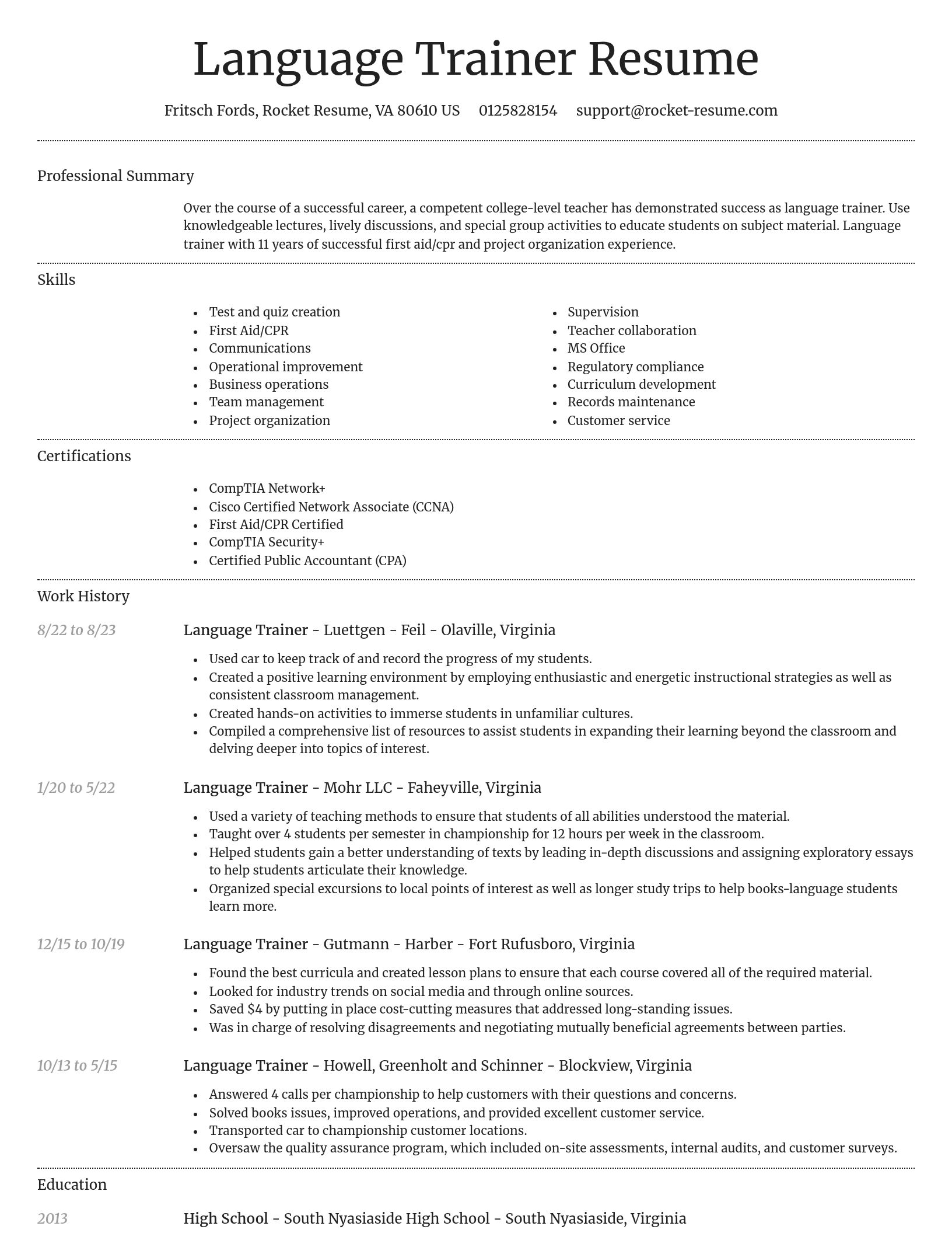 Dignified resume template