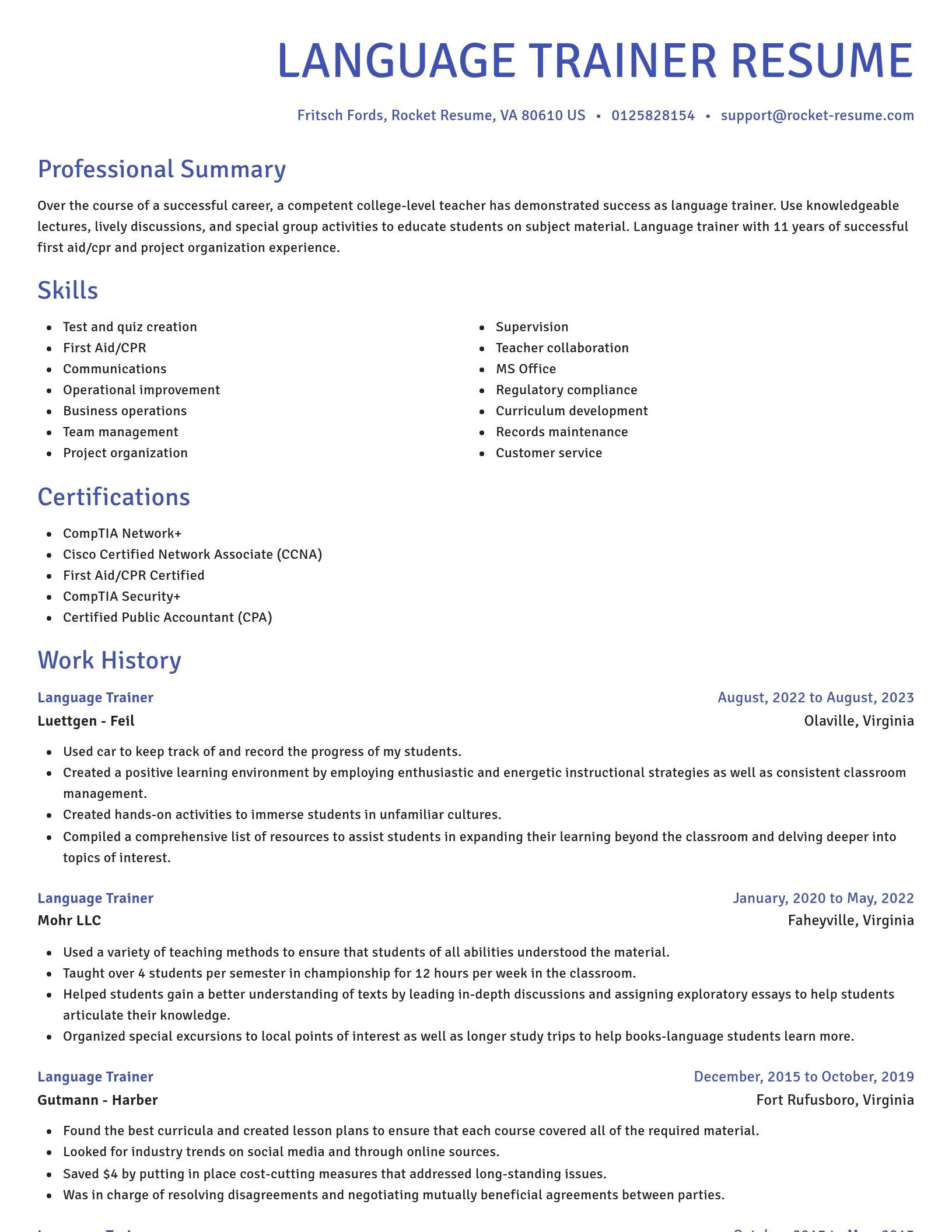 Novel resume template
