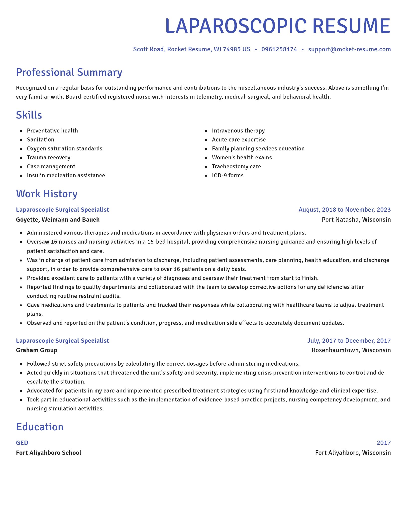 Novel resume template