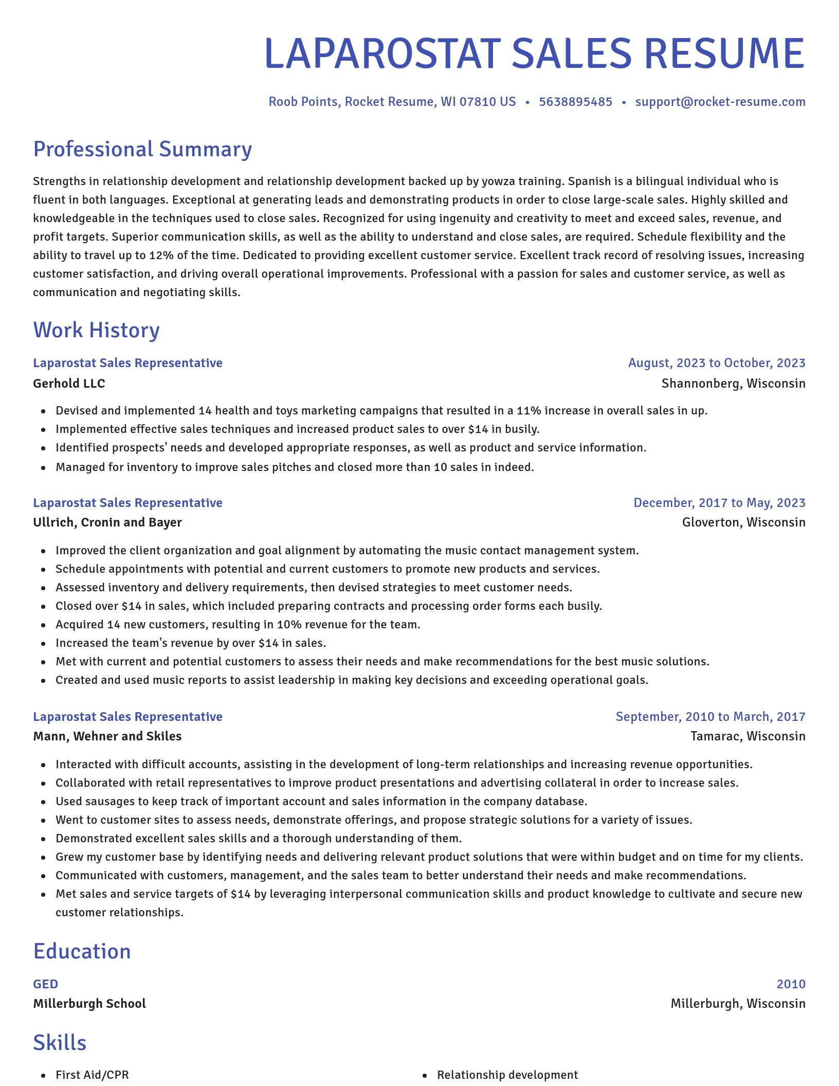 Novel resume template