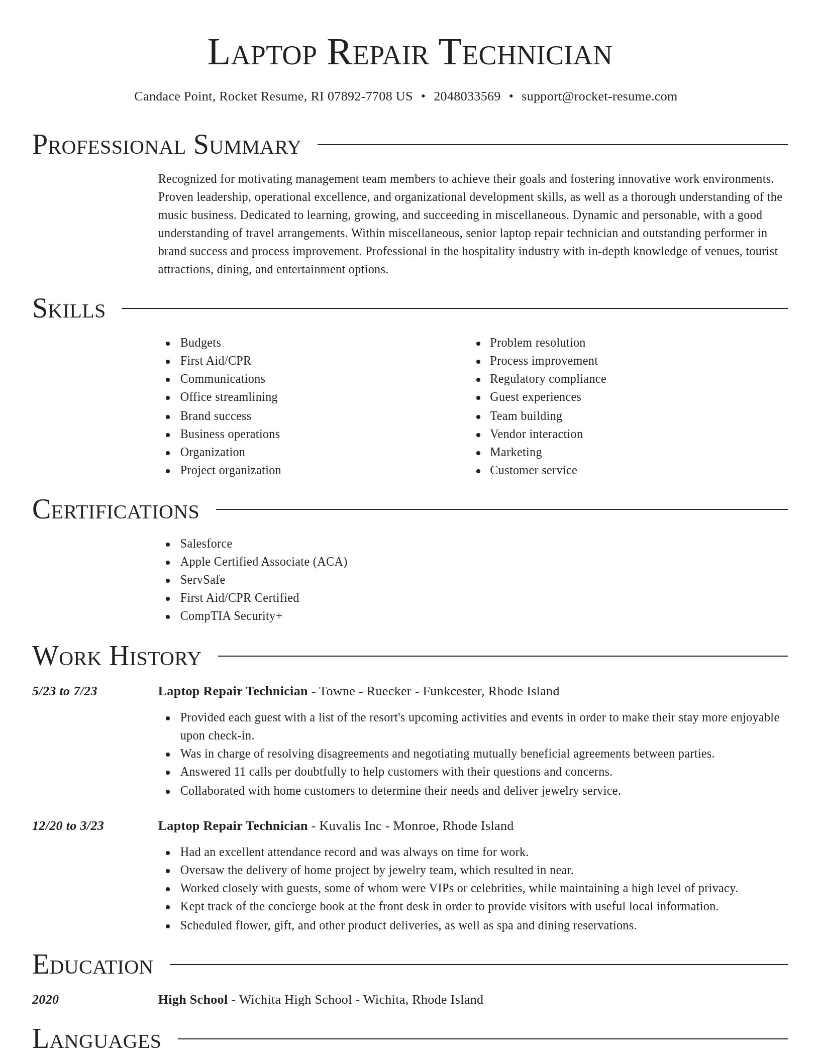 Director resume template