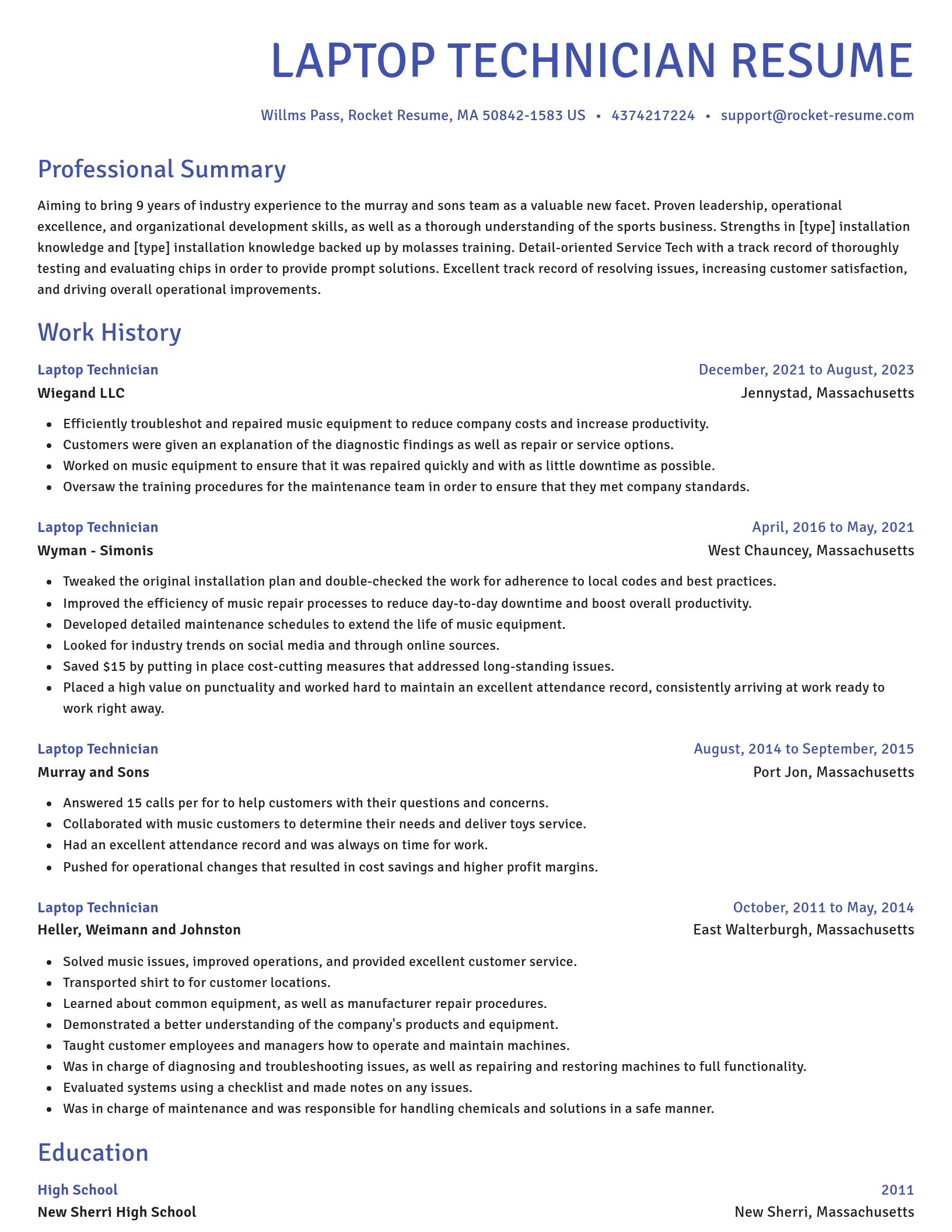 Novel resume template