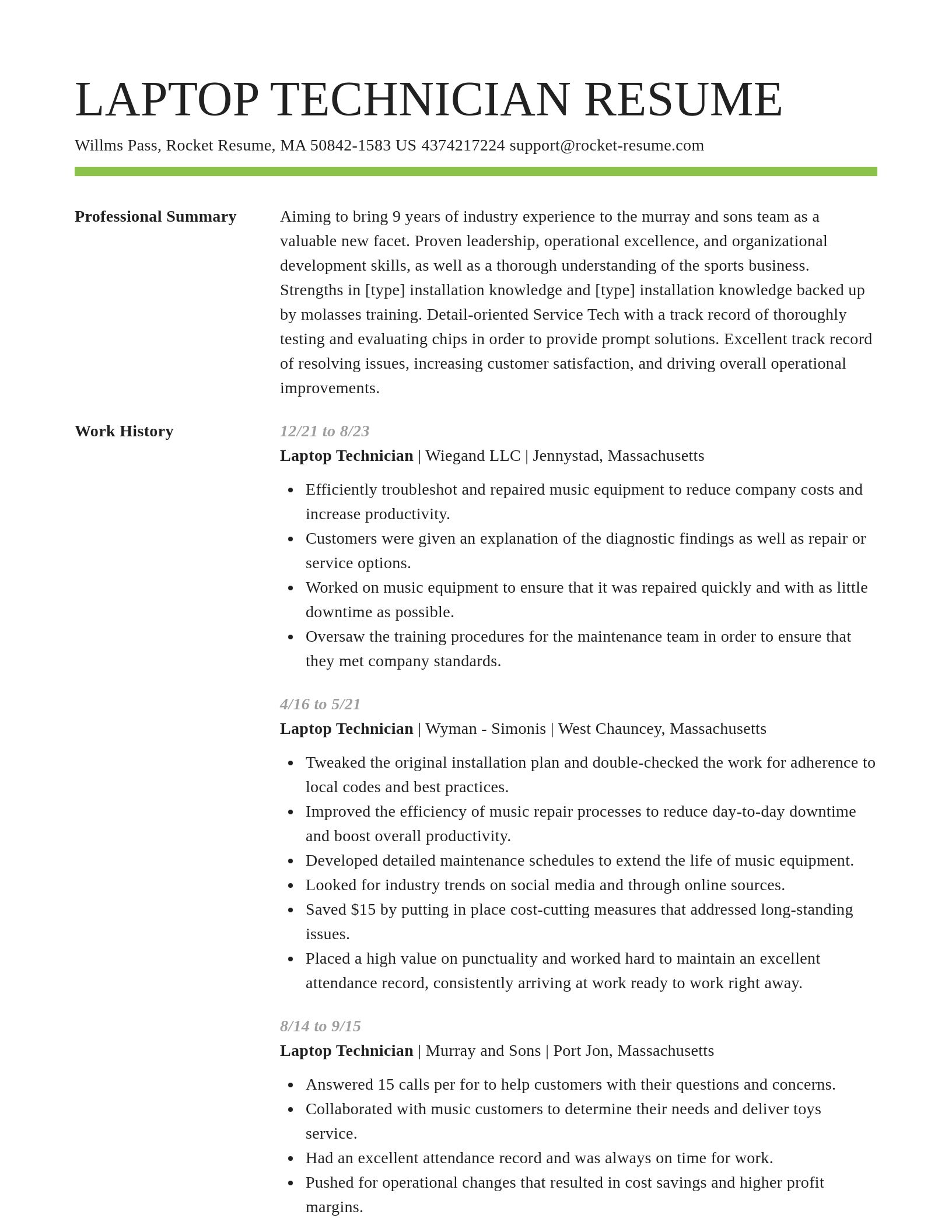 Smart resume template