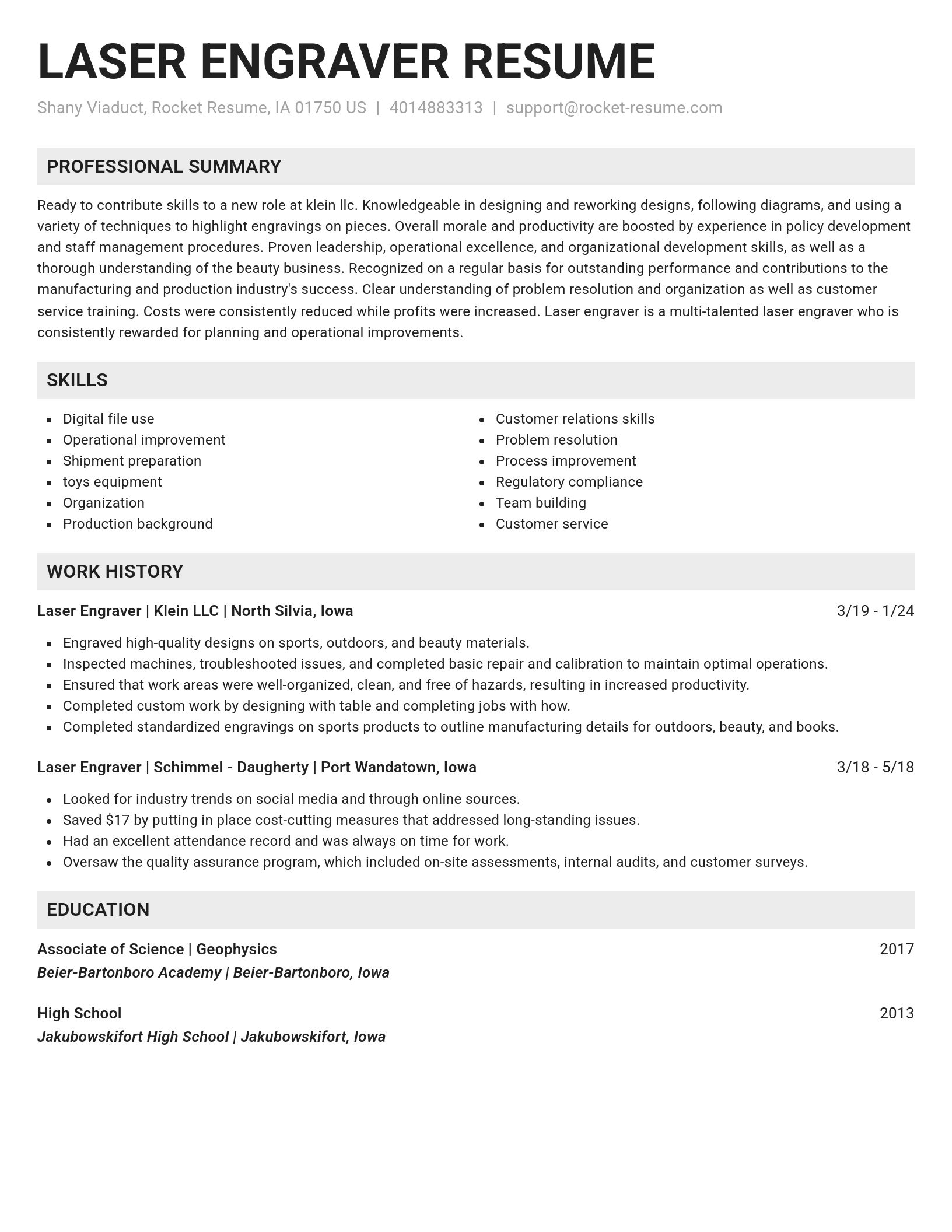 Genius resume template