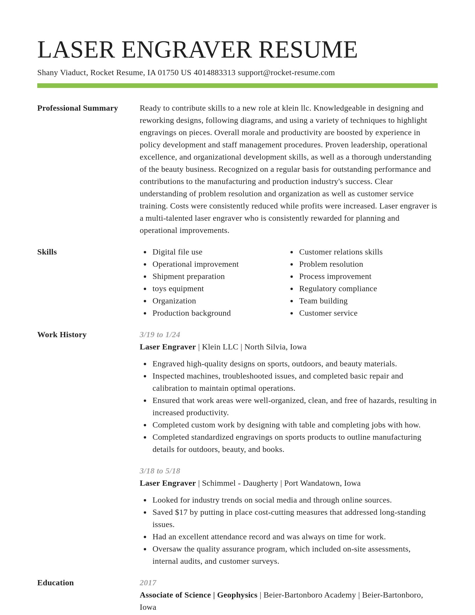 Smart resume template