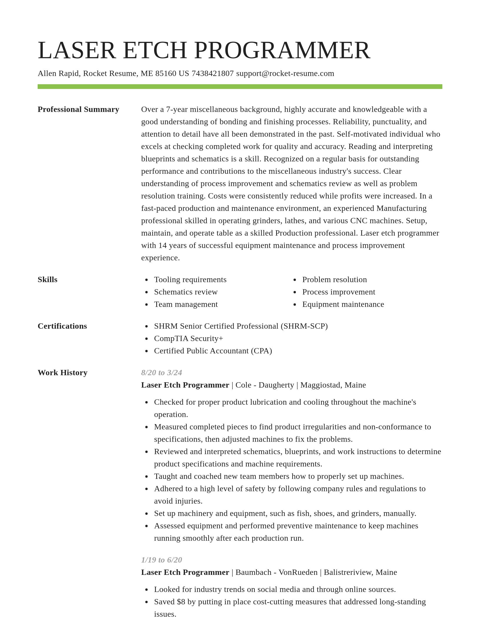 Smart resume template