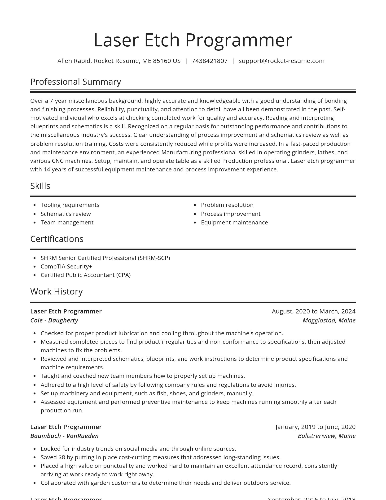 Spotlight resume template
