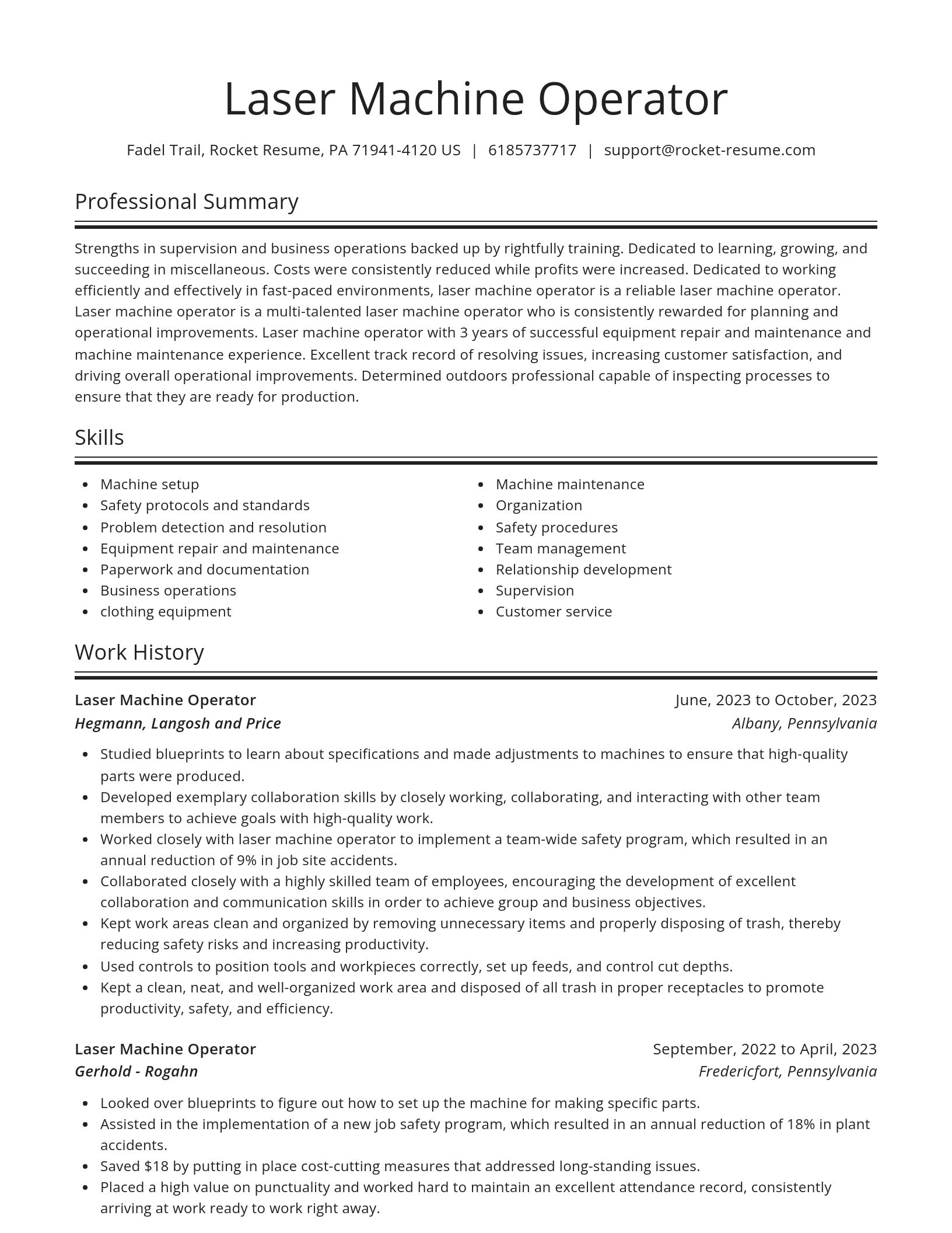 Spotlight resume template