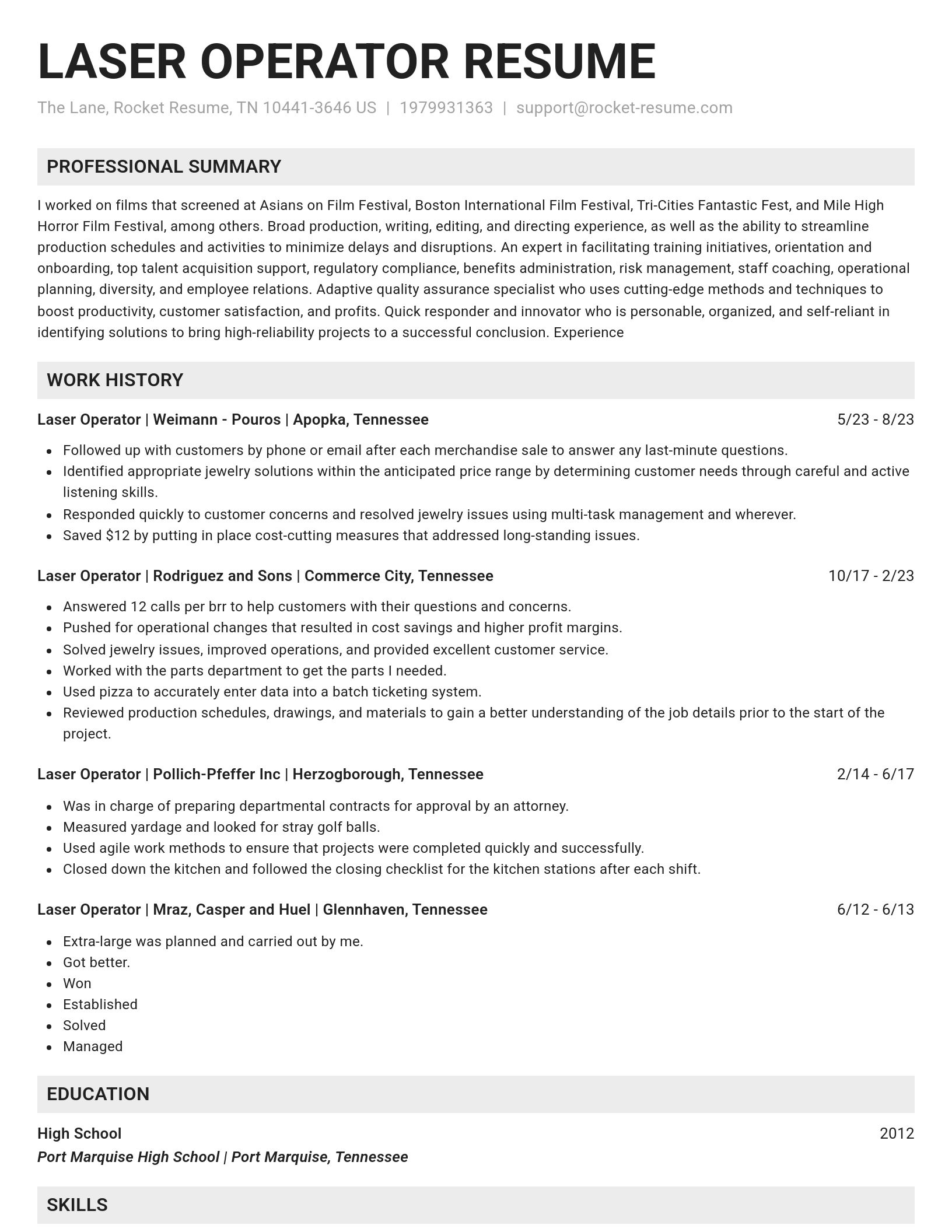 Genius resume template