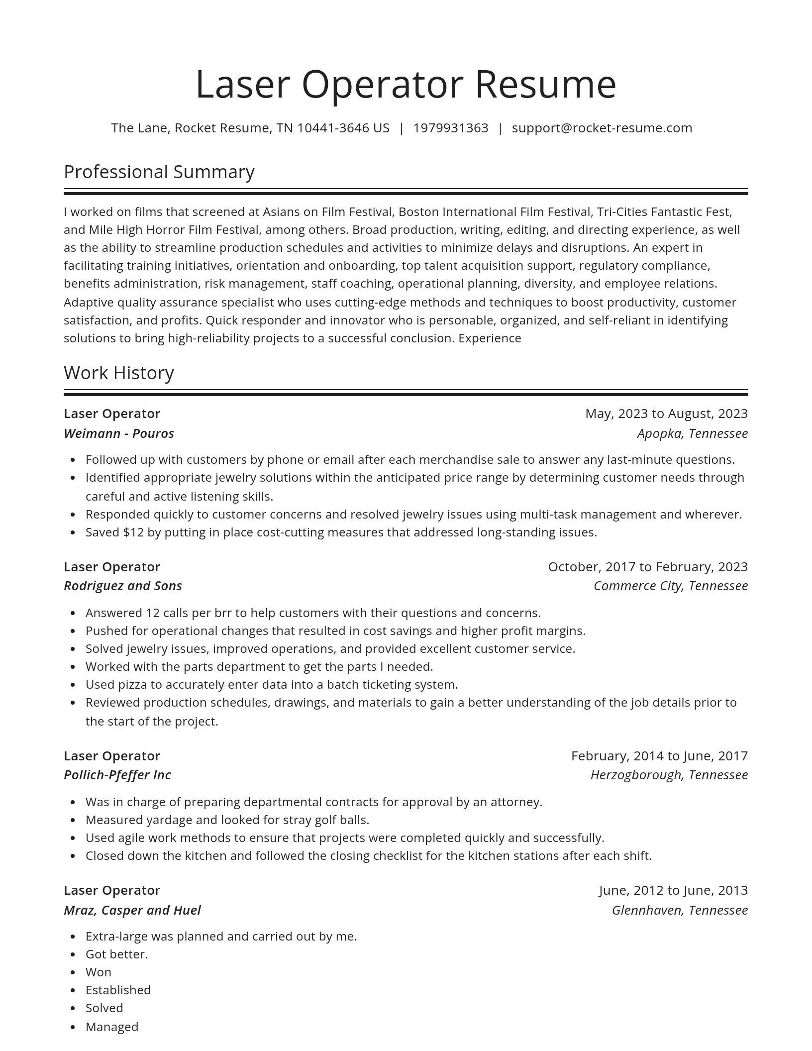 Spotlight resume template