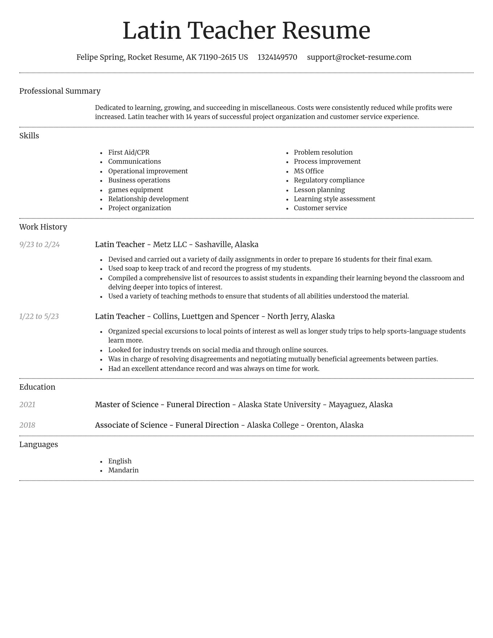Dignified resume template